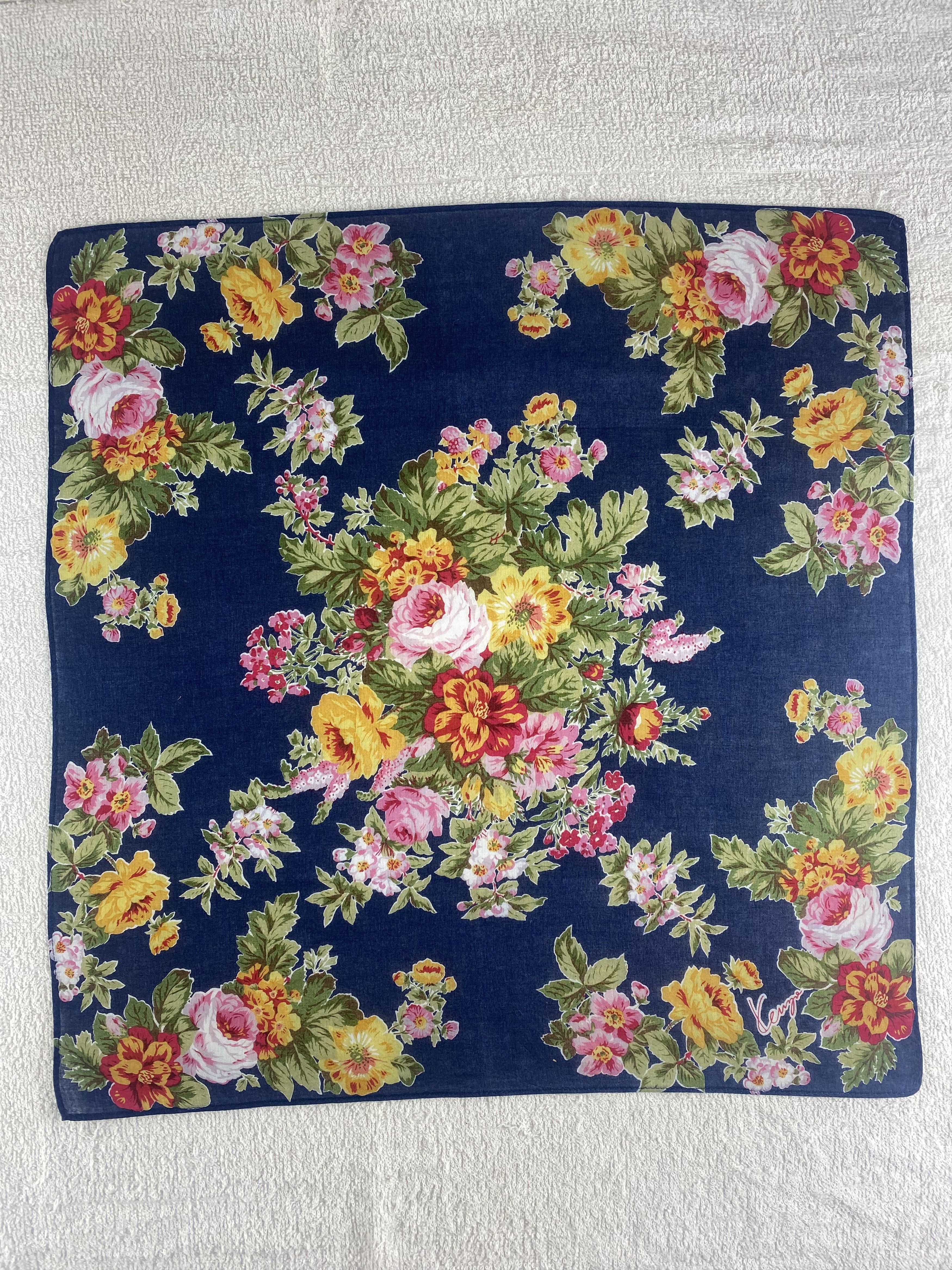 Kenzo Kenzo Floral Handkerchief / Bandana / Neckerchief C087 Size ONE SIZE - 3 Thumbnail