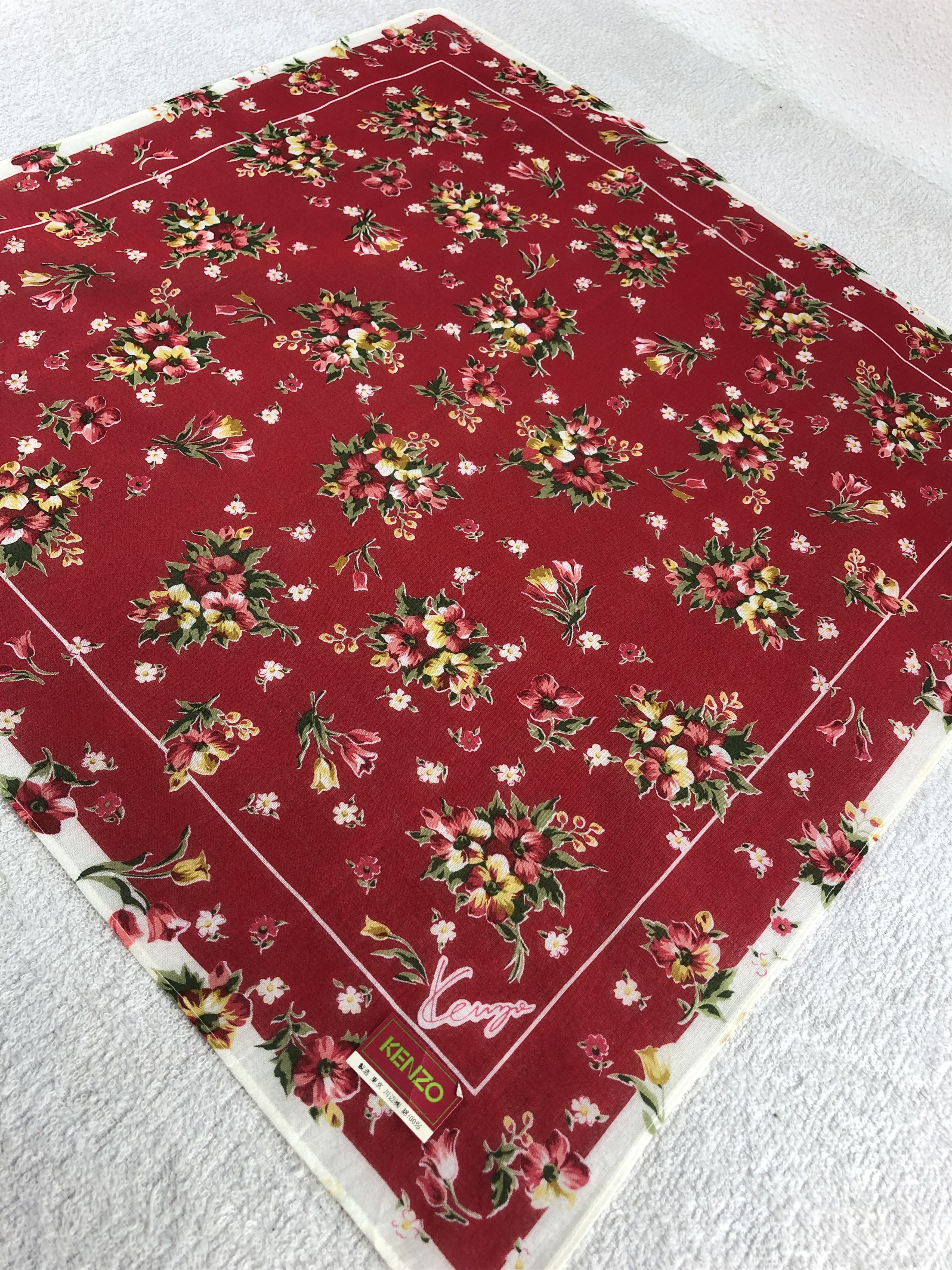 Kenzo Kenzo Floral Handkerchief / Bandana / Neckerchief C099 Size ONE SIZE - 4 Thumbnail