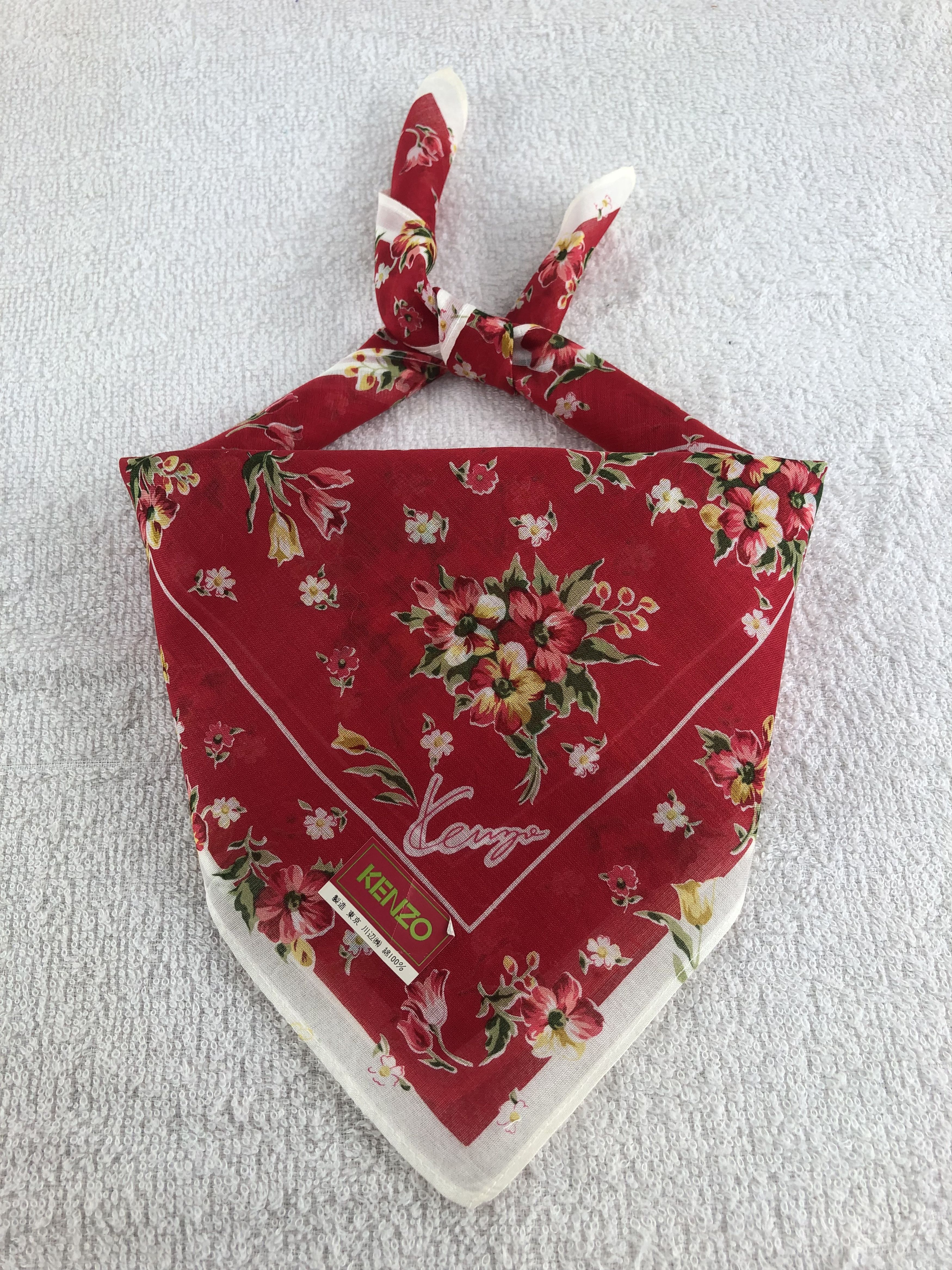 Kenzo Kenzo Floral Handkerchief / Bandana / Neckerchief C099 Size ONE SIZE - 2 Thumbnail