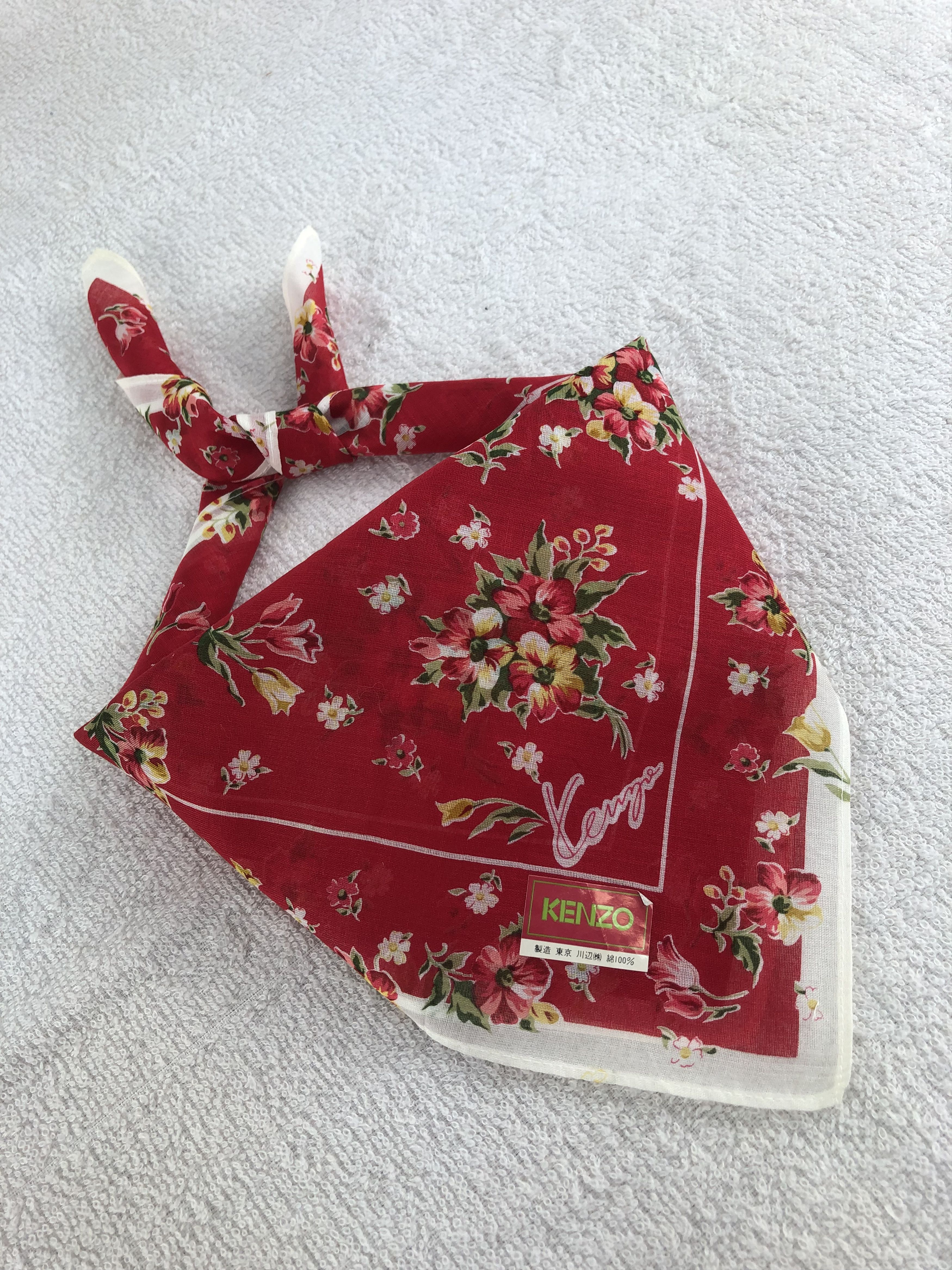 Kenzo Kenzo Floral Handkerchief / Bandana / Neckerchief C099 Size ONE SIZE - 1 Thumbnail