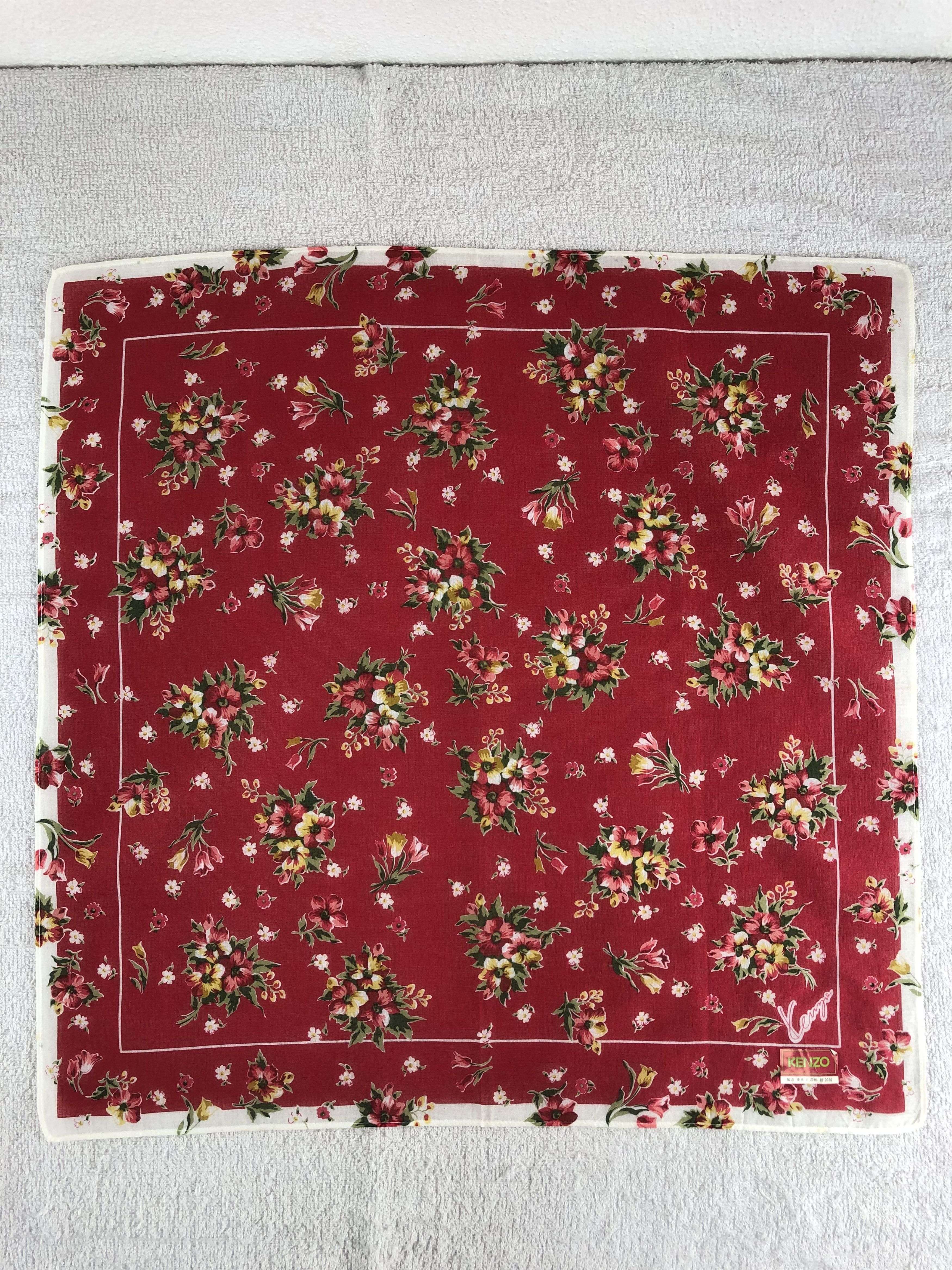 Kenzo Kenzo Floral Handkerchief / Bandana / Neckerchief C099 Size ONE SIZE - 3 Thumbnail