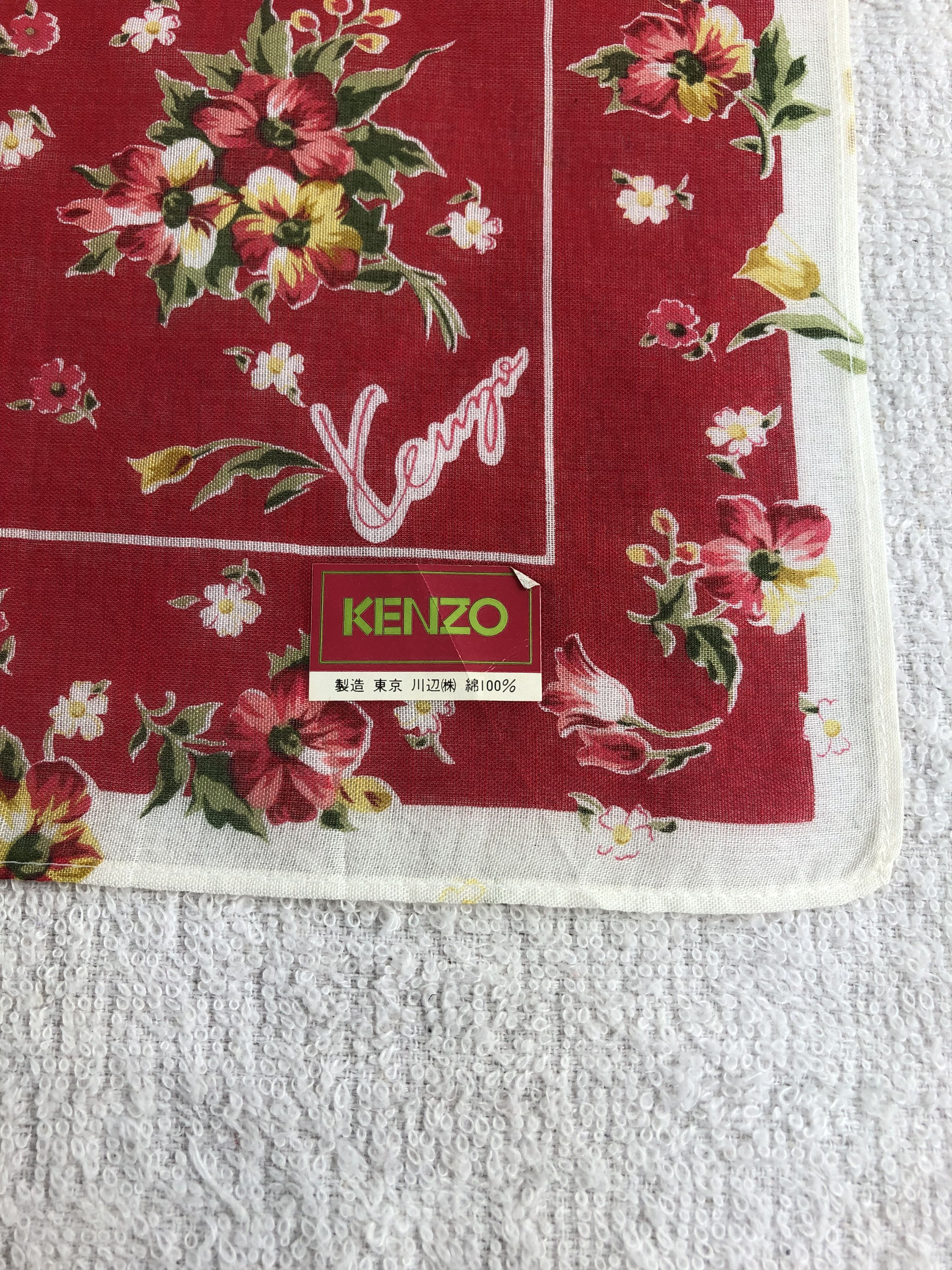 Kenzo Kenzo Floral Handkerchief / Bandana / Neckerchief C099 Size ONE SIZE - 5 Thumbnail