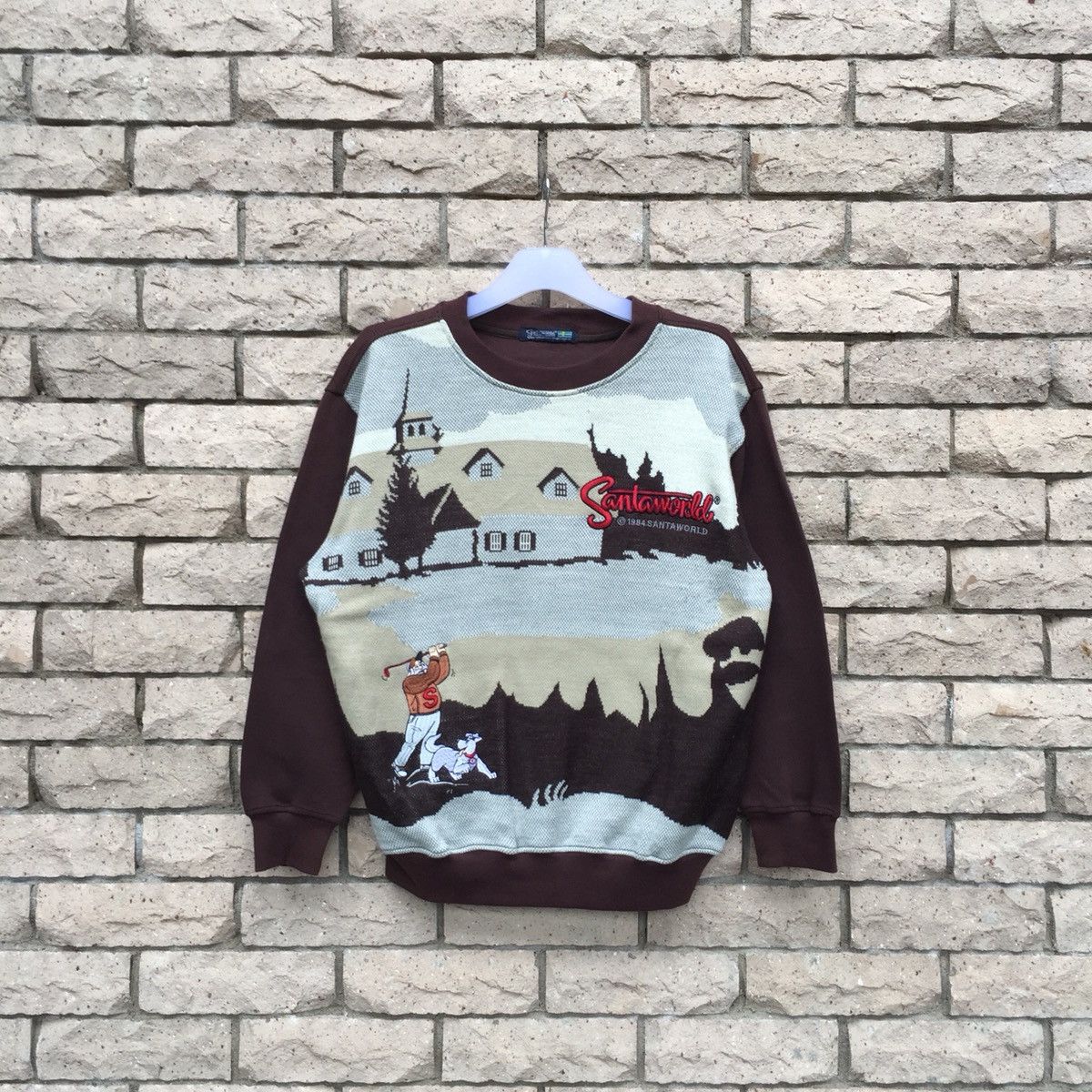 Japanese Brand × Vintage SANTAWORLD sweatshirt spell out big design embroidered logo Size US M / EU 48-50 / 2 - 1 Thumbnail