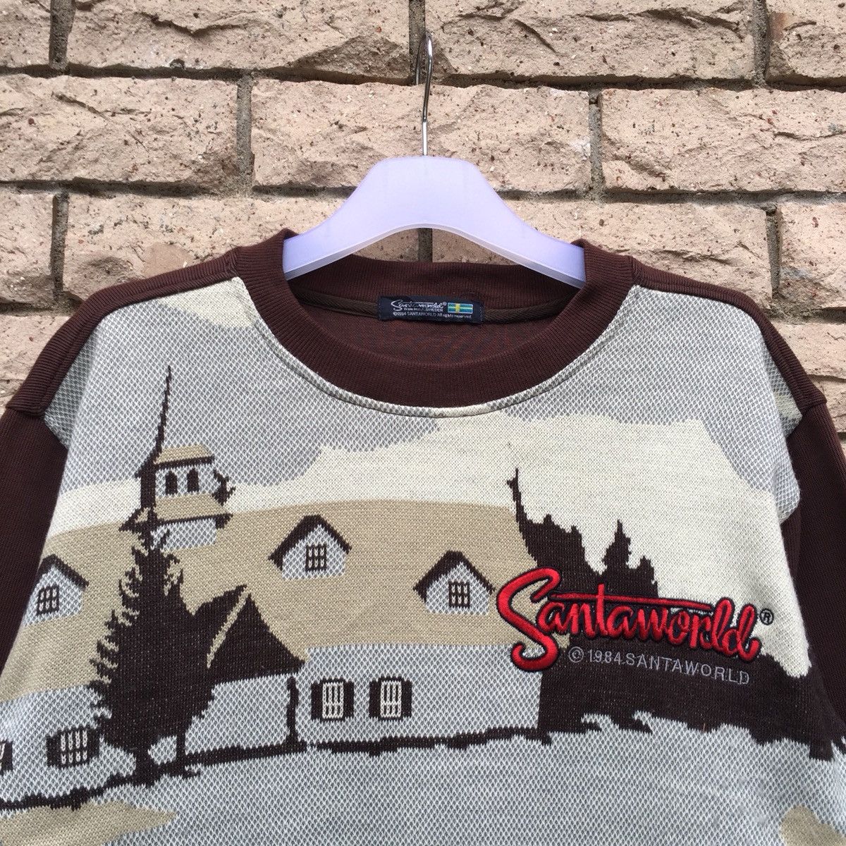 Japanese Brand × Vintage SANTAWORLD sweatshirt spell out big design embroidered logo Size US M / EU 48-50 / 2 - 2 Thumbnail