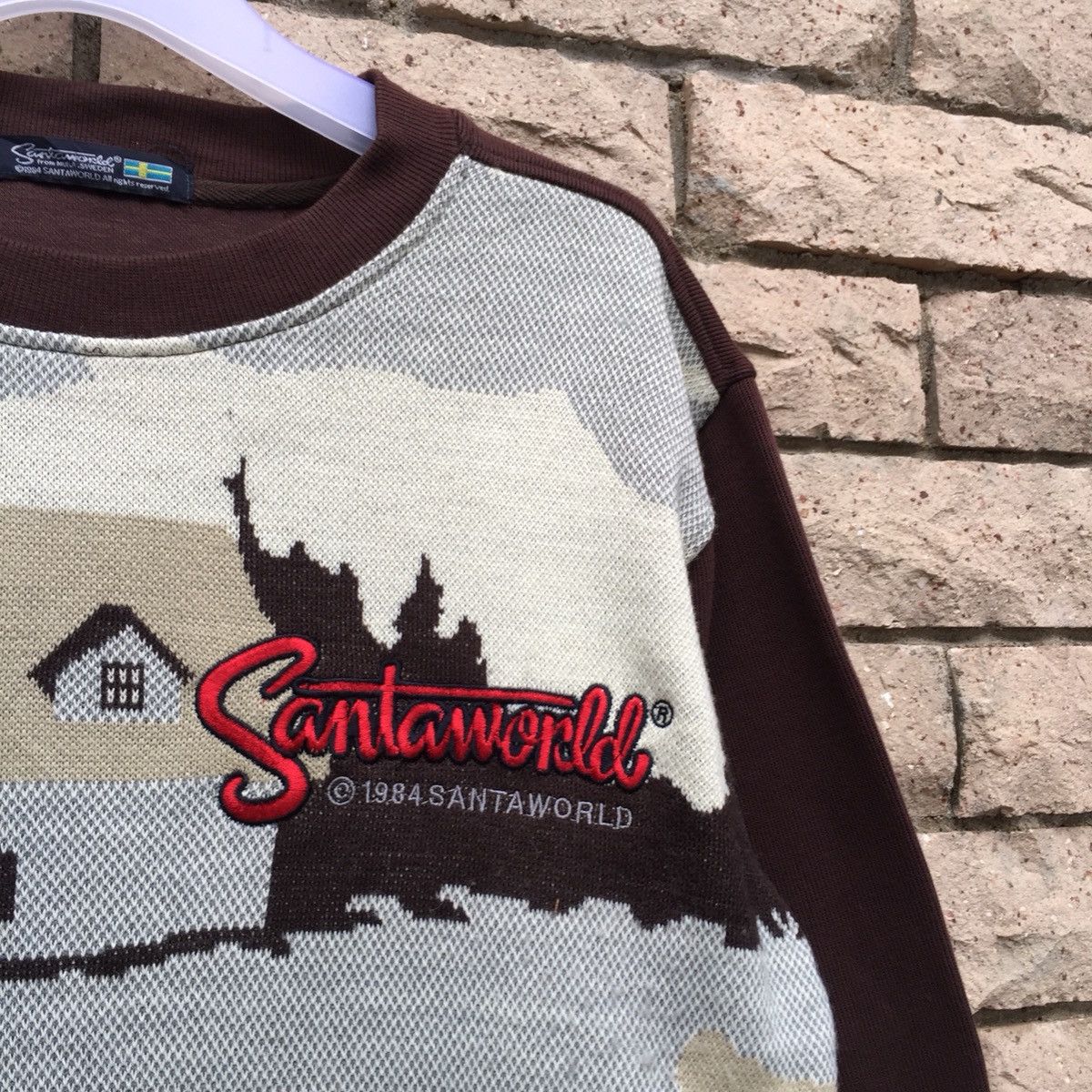 Japanese Brand × Vintage SANTAWORLD sweatshirt spell out big design embroidered logo Size US M / EU 48-50 / 2 - 5 Thumbnail