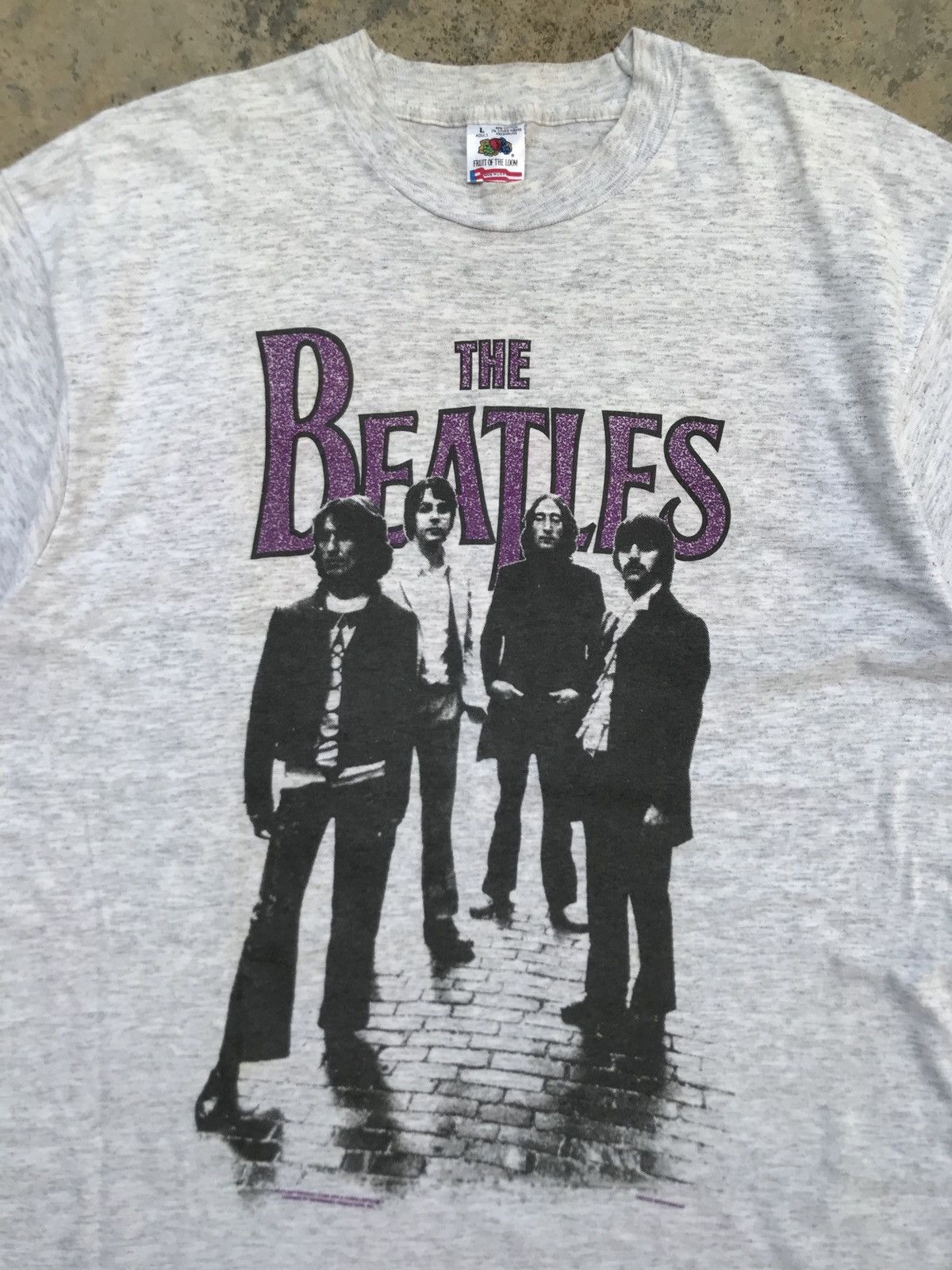 Band Tees 💥Vintage Rare 90s THE BEATLES Single Stitch FOTL Rock Tee Size US L / EU 52-54 / 3 - 4 Thumbnail