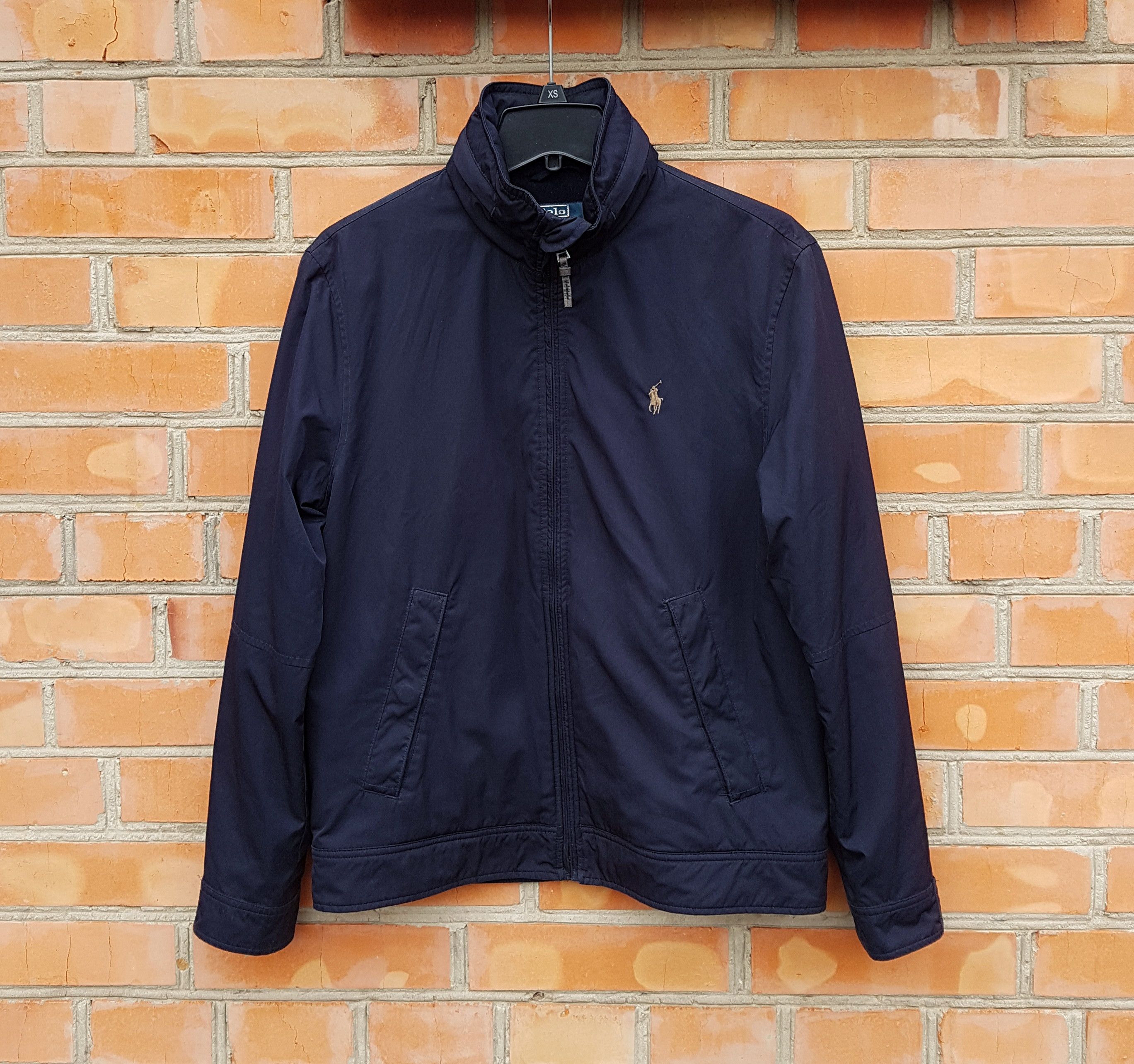 Polo Ralph Lauren Jacket Mens XL Black Full Zip Hidden Hood Fleece Lined  Bomer