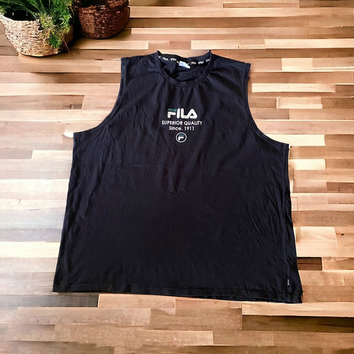 Fila Vintage Fila Big Logo Sleeveless T Shirt Size US XXL / EU 58 / 5 - 1 Thumbnail