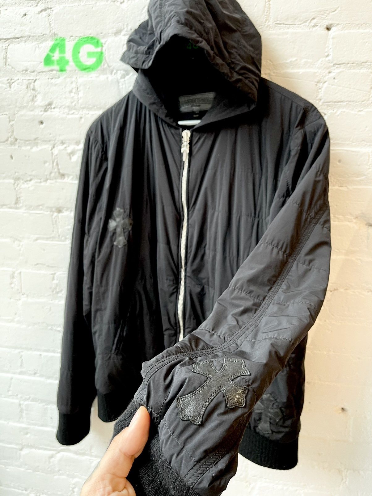 image of Chrome Hearts New Black Cross Patch All Over Jacket Medium, Men's