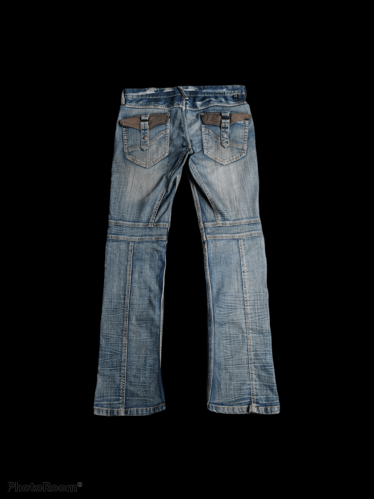 Nicole Club DiSTRESSED FLARE ZIPPER MULTIPOCKET NICOLE DENIM PANTS Size US 31 - 2 Thumbnail