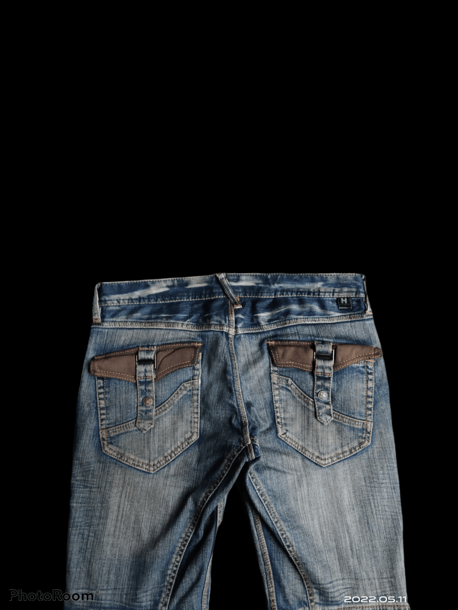 Nicole Club DiSTRESSED FLARE ZIPPER MULTIPOCKET NICOLE DENIM PANTS Size US 31 - 4 Thumbnail