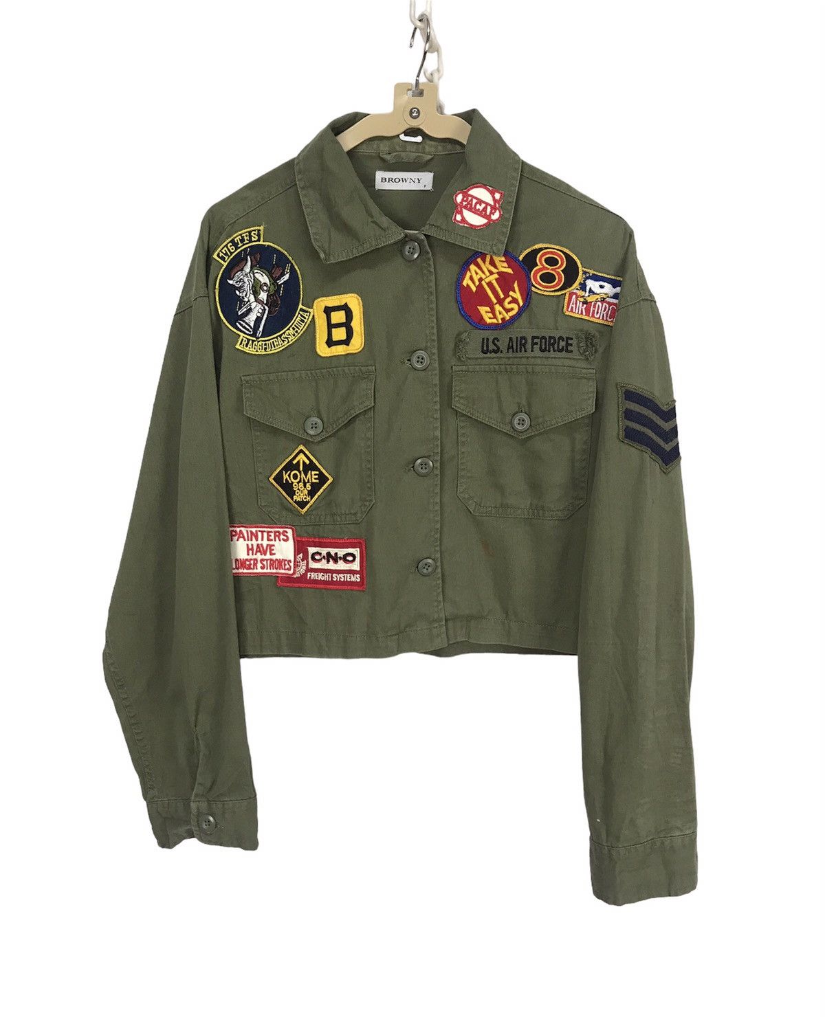 Japanese Brand Military fashion croptop button up with patches by browny Size M / US 6-8 / IT 42-44 - 1 Thumbnail