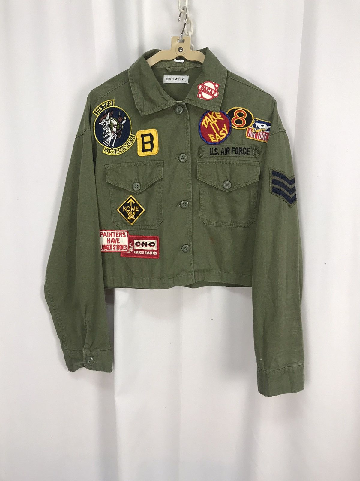 Japanese Brand Military fashion croptop button up with patches by browny Size M / US 6-8 / IT 42-44 - 7 Thumbnail
