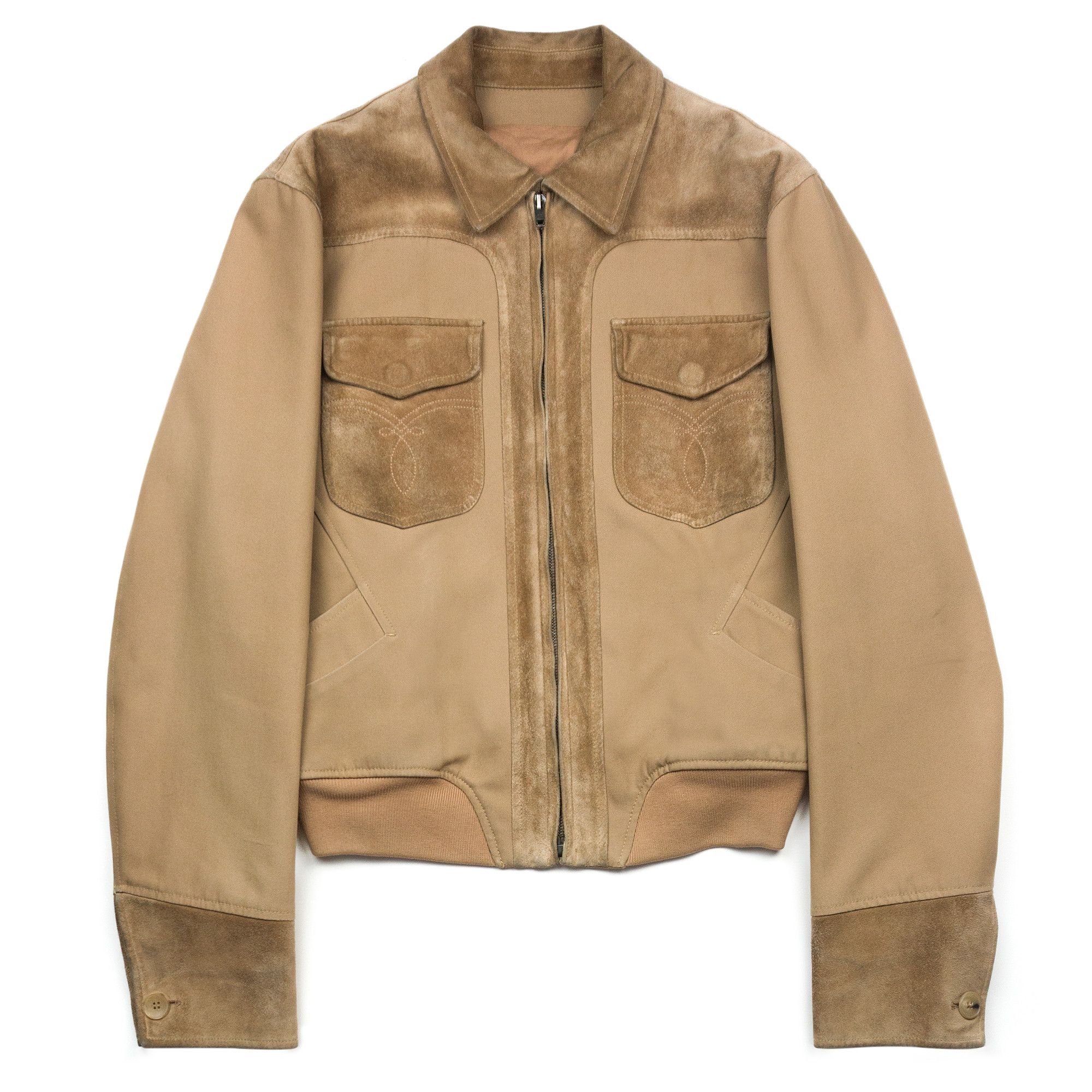 image of Gucci By Tom Ford Ss04 Suede Western Jacket in Brown, Men's (Size Medium)