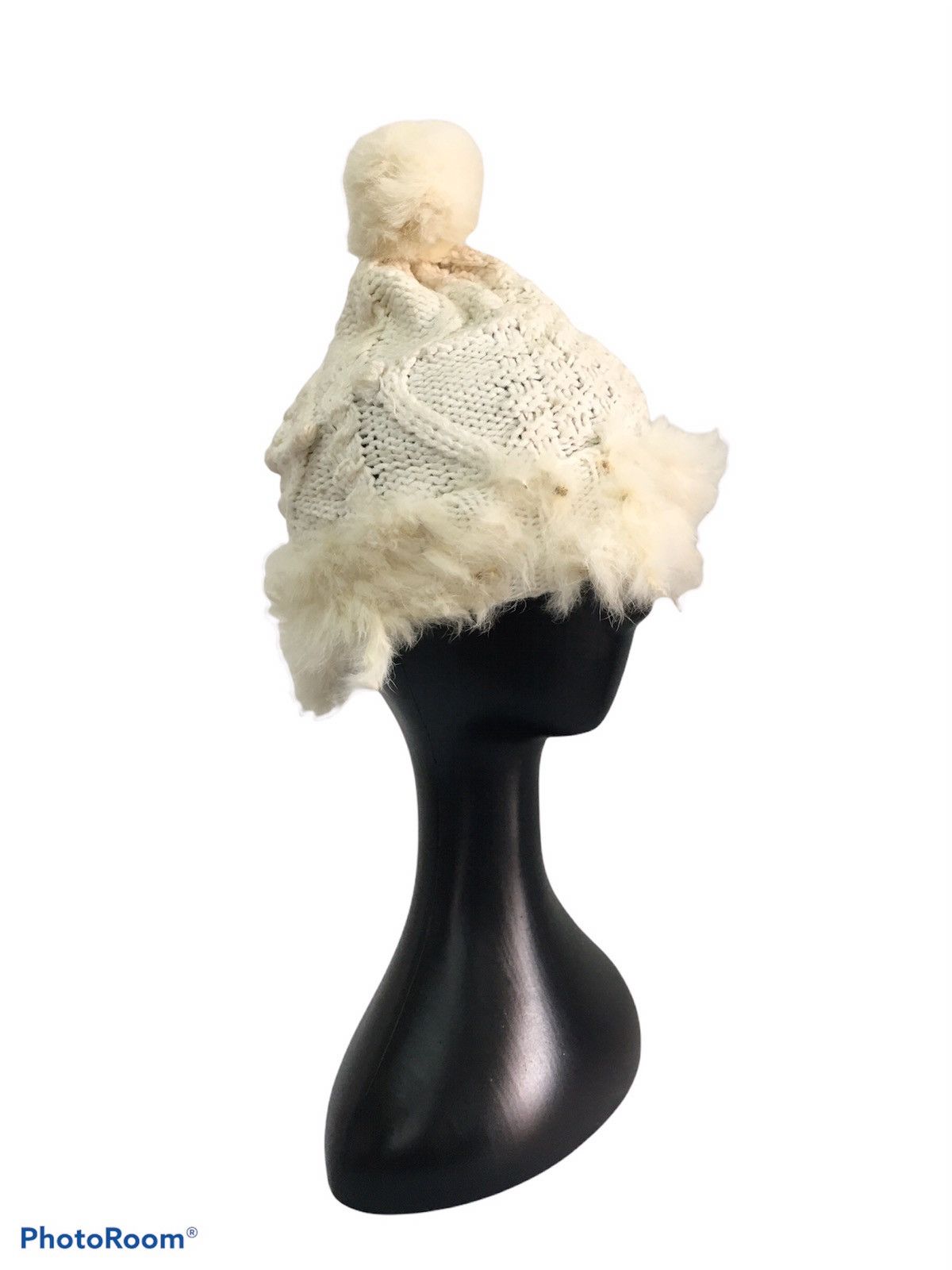 Vintage 🔥RARE🔥vintage Cable knit Real Fur Size ONE SIZE - 3 Thumbnail