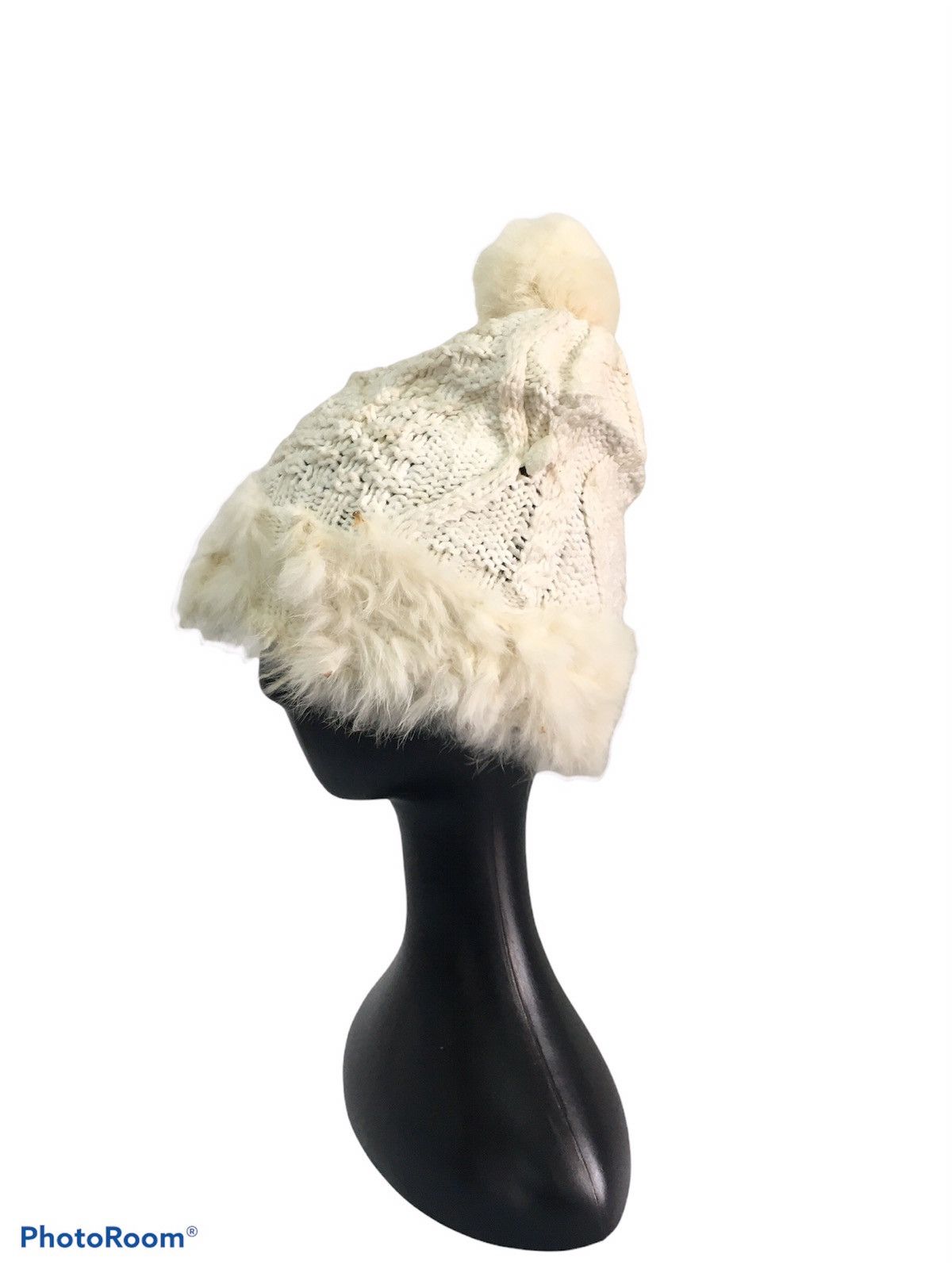 image of Mink Fur Coat x Vintage Cable Knit Real Fur in White, Men's