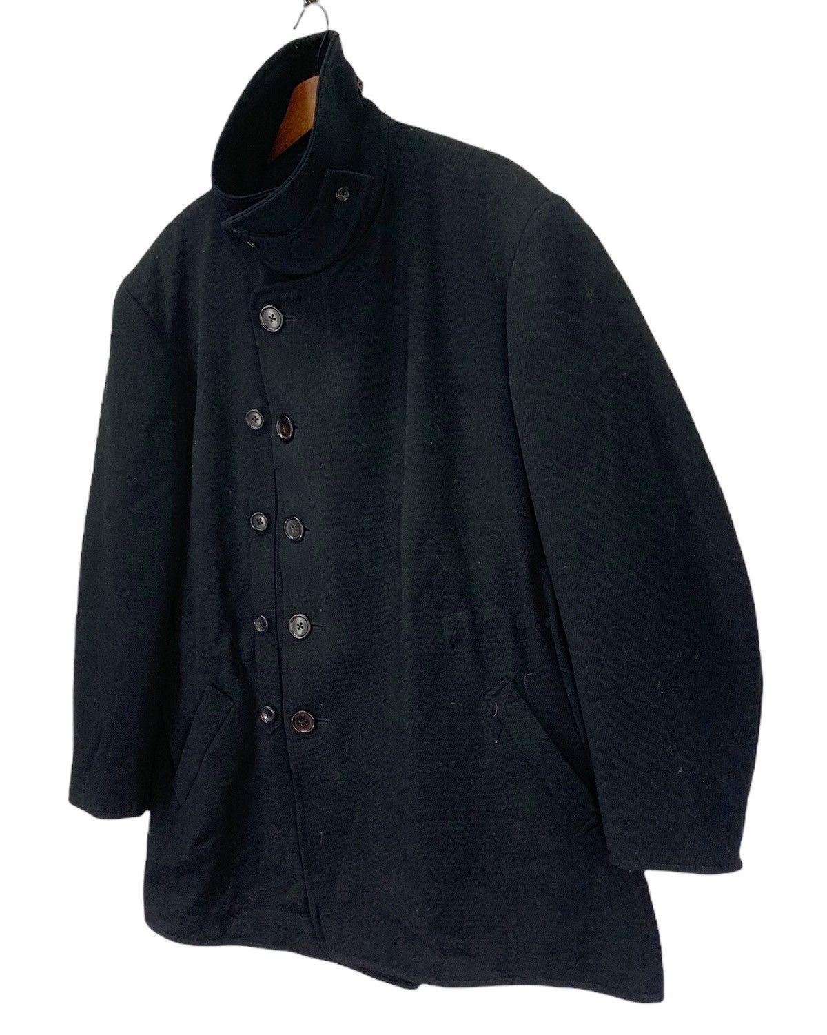 Yohji Yamamoto Vintage Yohji Yamamoto Japanese Brand Black Heavy Coat Size US M / EU 48-50 / 2 - 2 Thumbnail