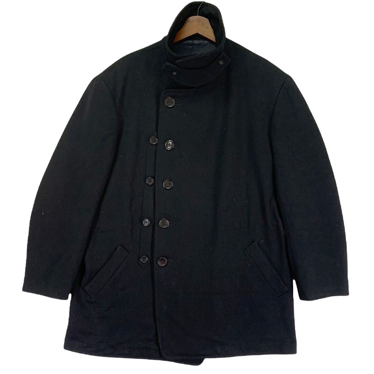 Yohji Yamamoto Vintage Yohji Yamamoto Japanese Brand Black Heavy Coat ...