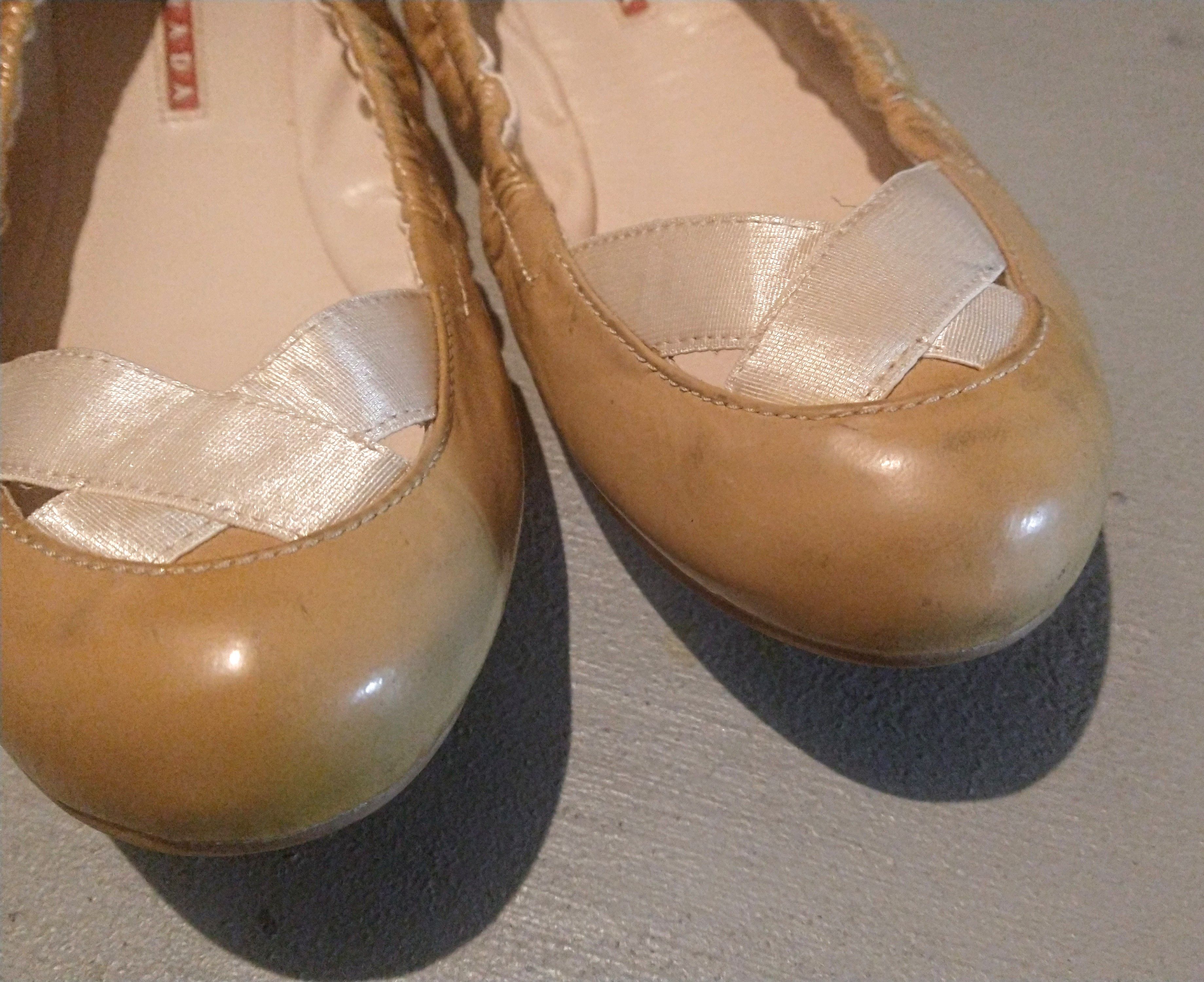 Prada Prada Ballerina Flats Patent Leather 8 38 Beige Slip Ons Y2K Size US 8 / IT 38 - 5 Thumbnail