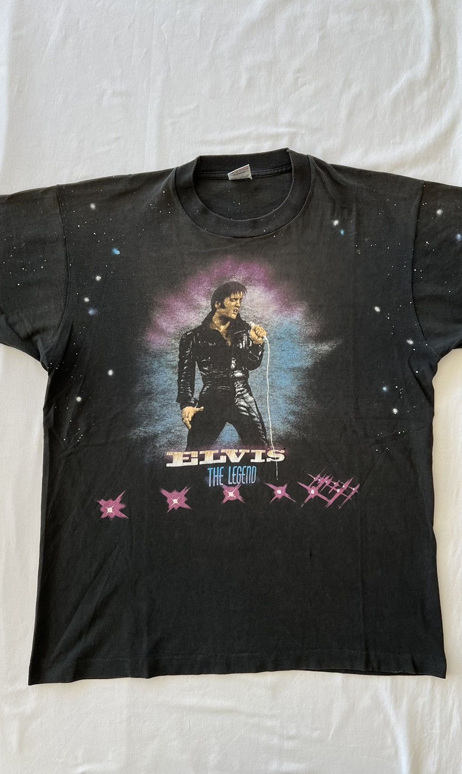 Band Tees Vintage 90s Elvis Presley The Legend Faded Black Tee Size US L / EU 52-54 / 3 - 5 Thumbnail