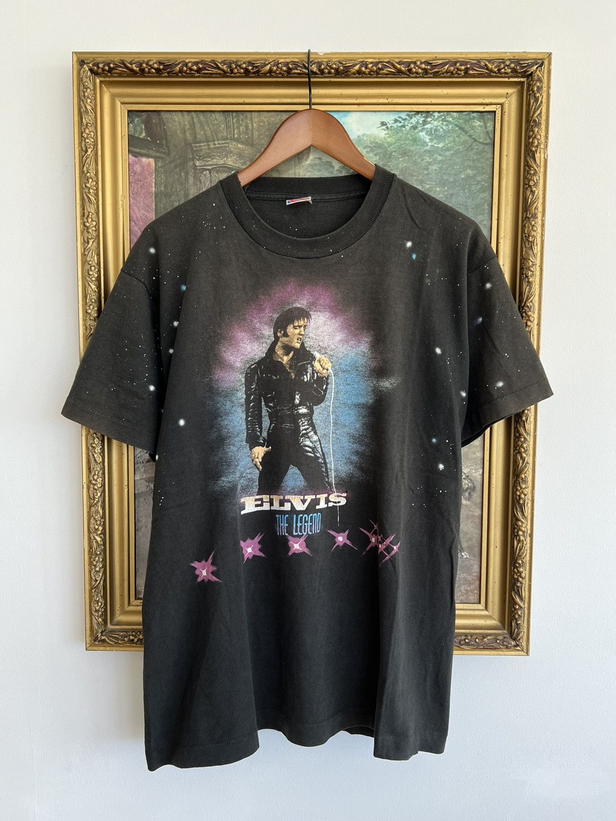 Band Tees Vintage 90s Elvis Presley The Legend Faded Black Tee Size US L / EU 52-54 / 3 - 1 Thumbnail