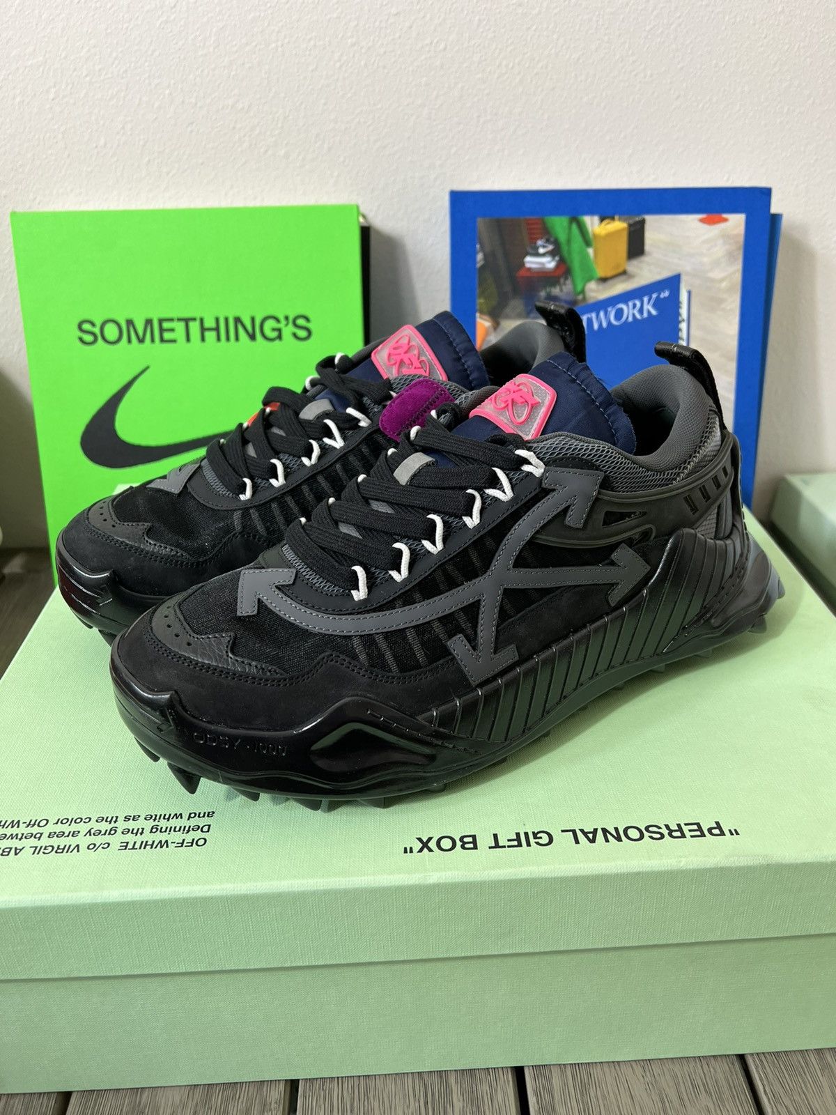 Off-White OFF-WHITE ODSY-1000 Triple Black Sneakers Size US 11.5 / EU 44-45 - 1 Thumbnail