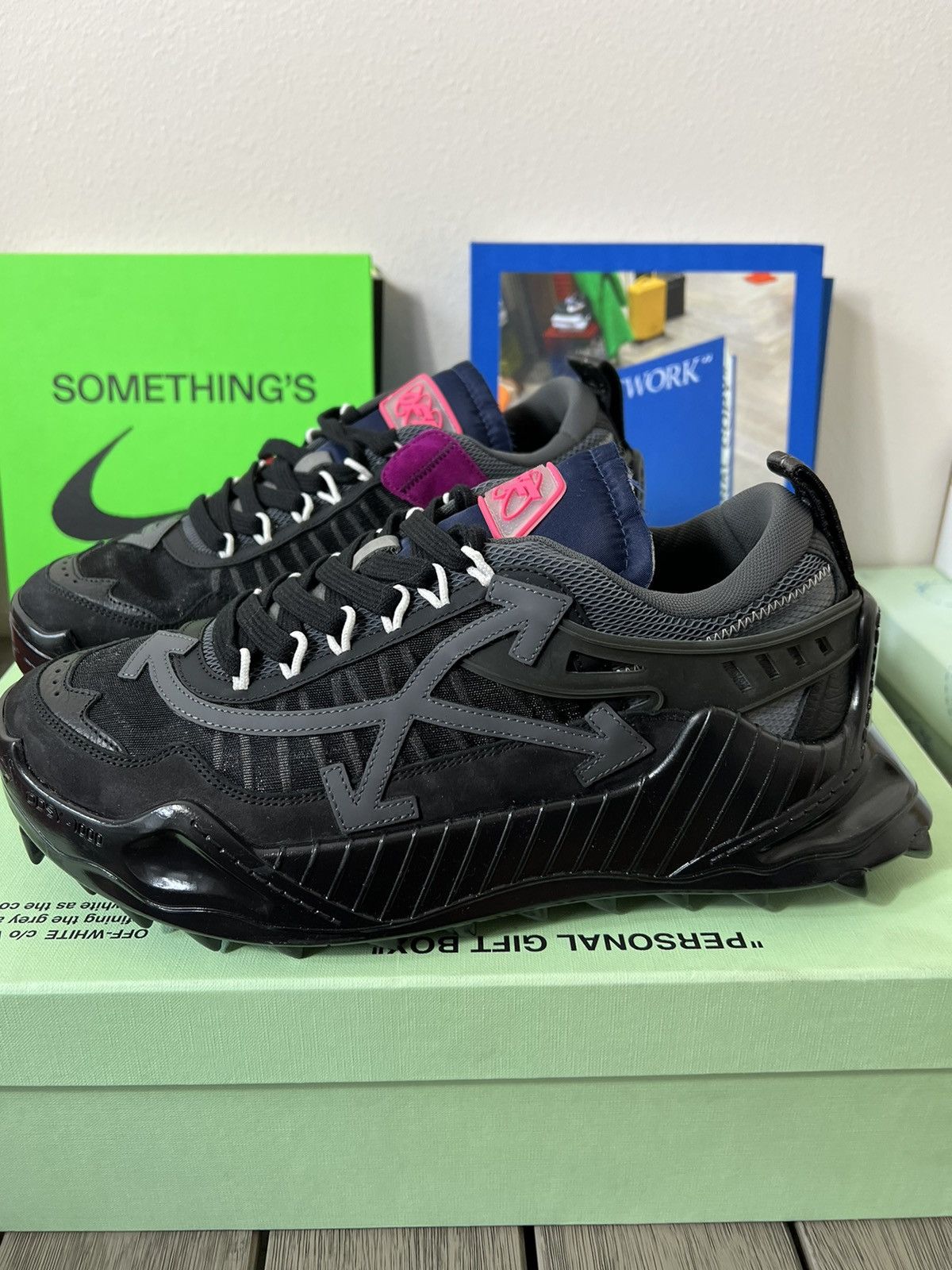 Off-White OFF-WHITE ODSY-1000 Triple Black Sneakers Size US 11.5 / EU 44-45 - 2 Thumbnail