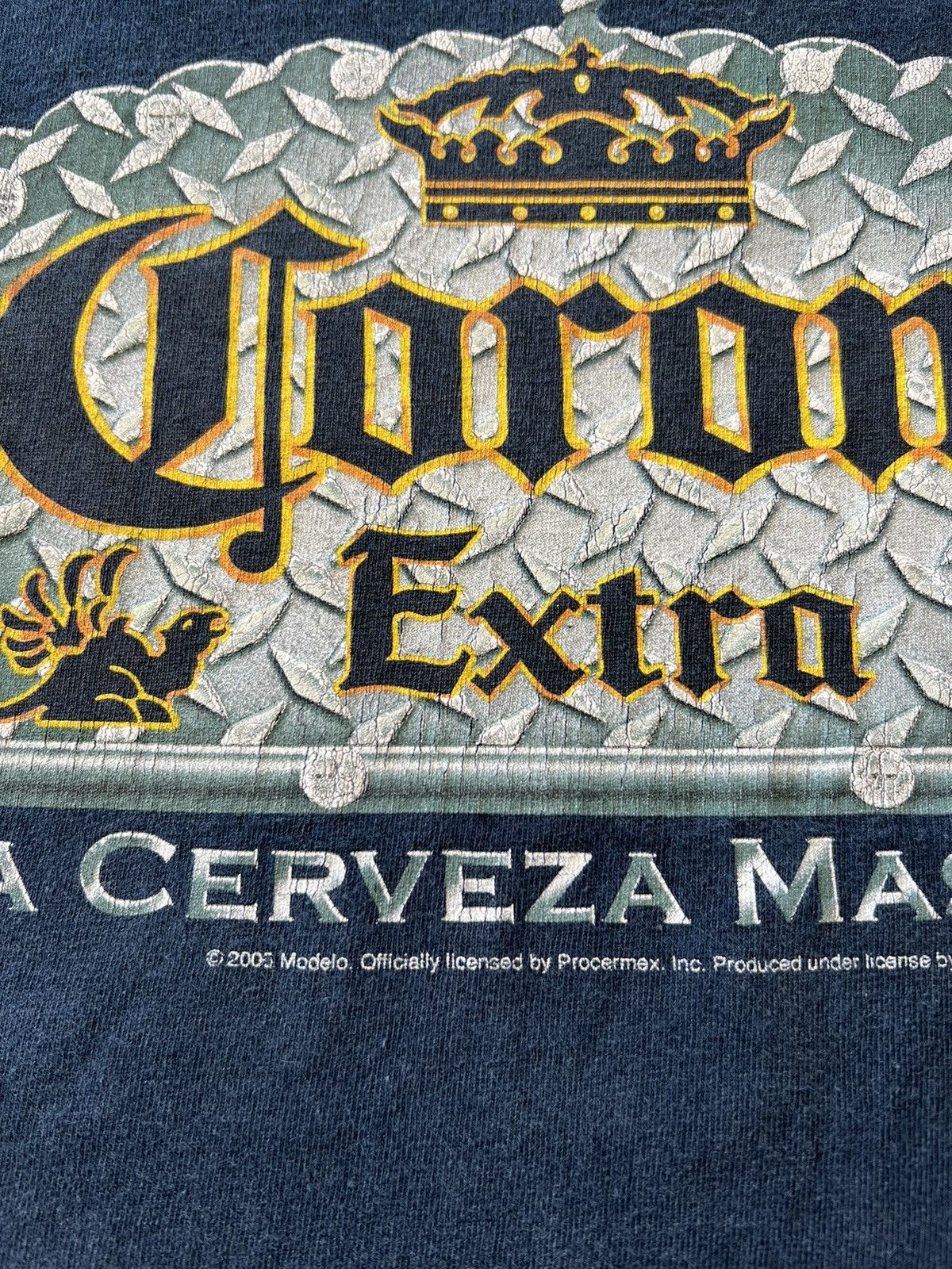 Band Tees Vintage 2005 Corona Extra Beer La Cerveza Mas Fina Navy Tee Size US L / EU 52-54 / 3 - 5 Thumbnail