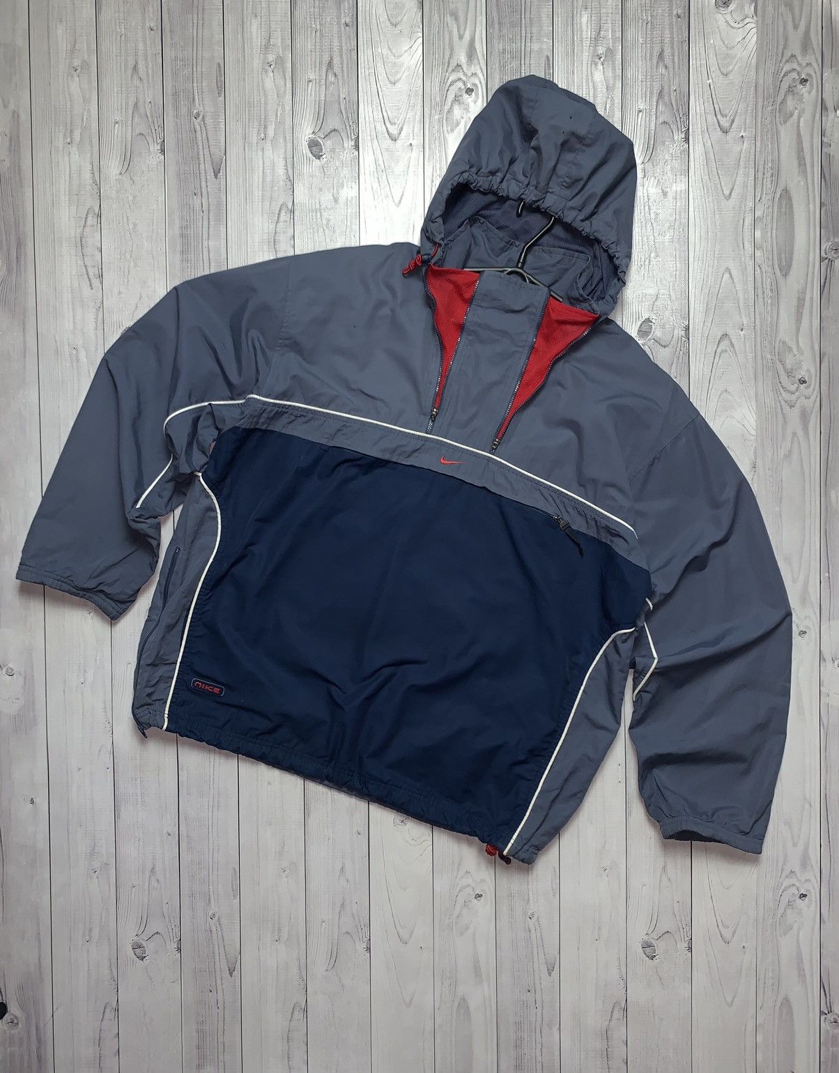 image of Anorak Jacket Nike Central Logo Size L in Grey, Men's