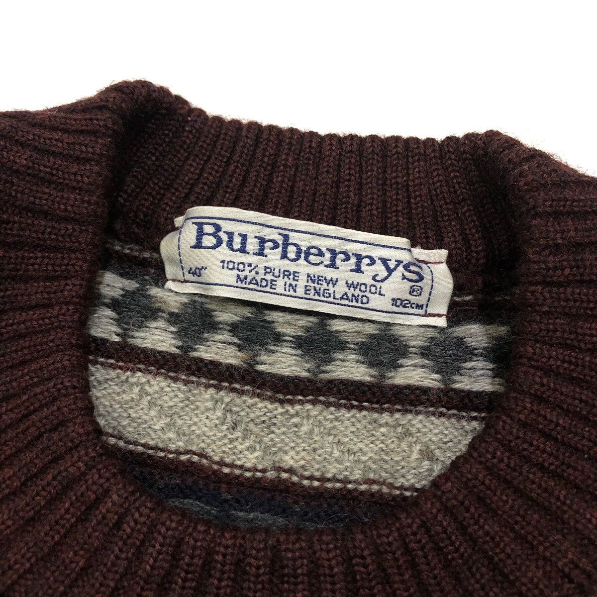 Burberry VTG Burberrys Embroidered Knitwear Pure New Wool Sweatshirt Size US L / EU 52-54 / 3 - 10 Thumbnail