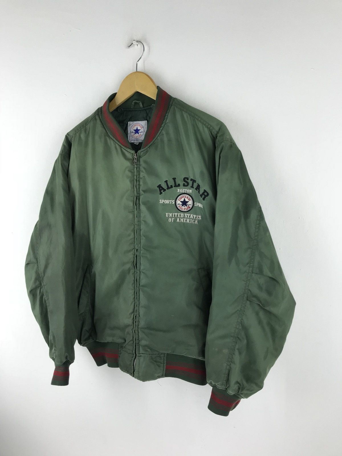 Japanese Brand × Vintage 🔥 Vintage Converse All Star Embroidery Satin Bomber Jacket Size US XL / EU 56 / 4 - 2 Thumbnail