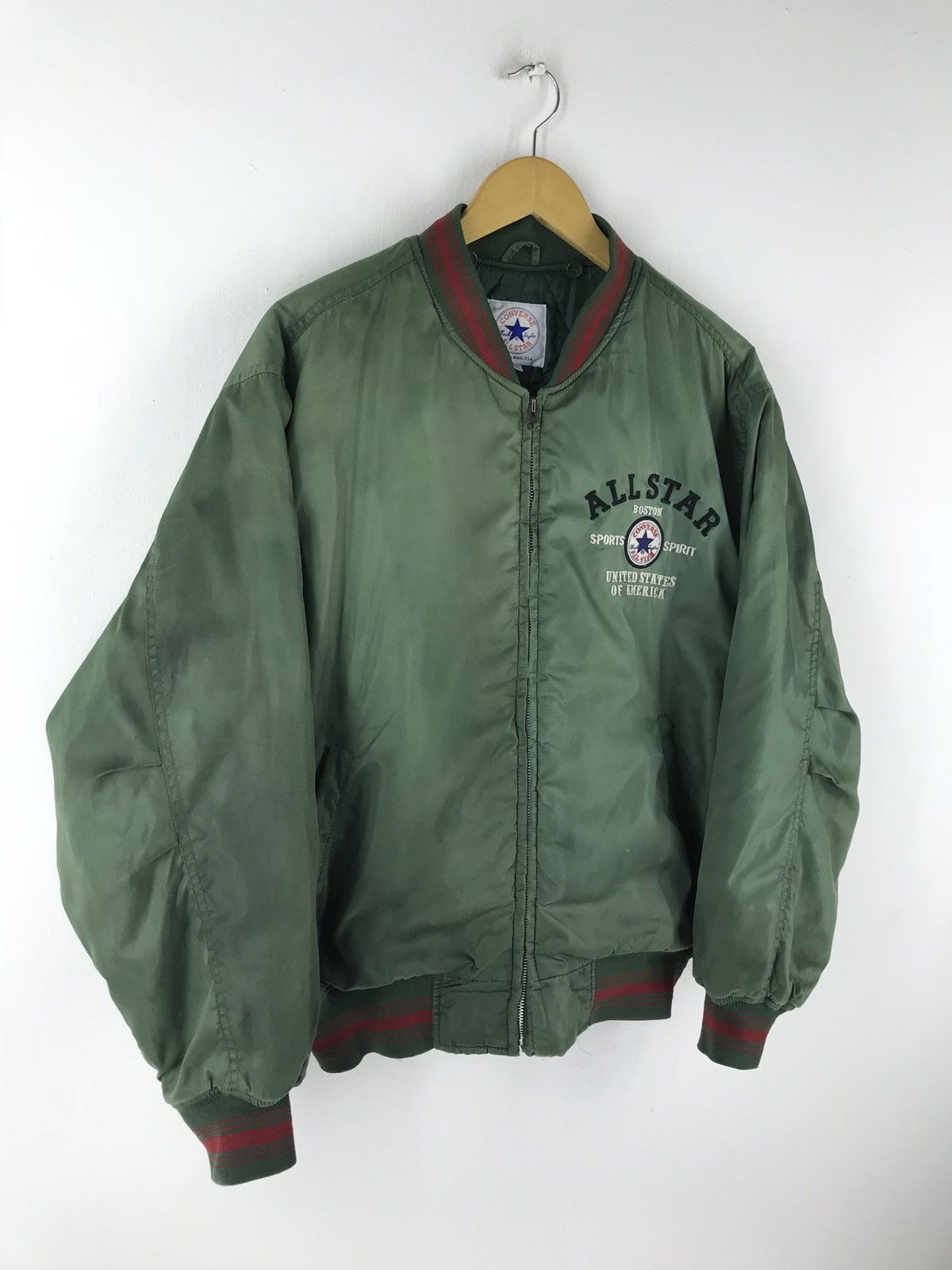Japanese Brand × Vintage 🔥 Vintage Converse All Star Embroidery Satin Bomber Jacket Size US XL / EU 56 / 4 - 3 Thumbnail