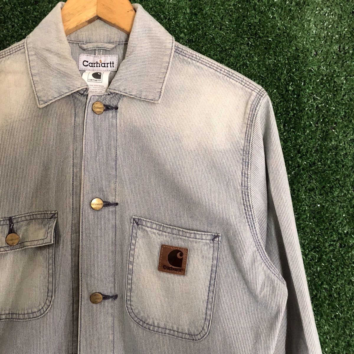 Carhartt × Carhartt Wip × Vintage 🔥VTG CARHATT HIKORY CHORE WORKER JACKET Size US M / EU 48-50 / 2 - 10 Thumbnail