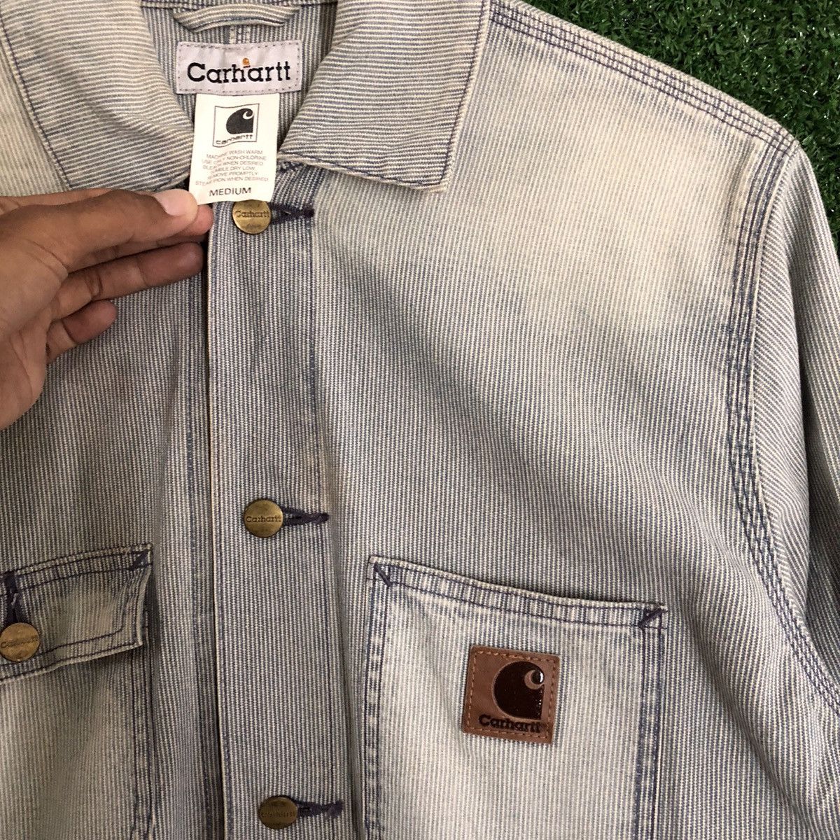 Carhartt × Carhartt Wip × Vintage 🔥VTG CARHATT HIKORY CHORE WORKER JACKET Size US M / EU 48-50 / 2 - 12 Thumbnail
