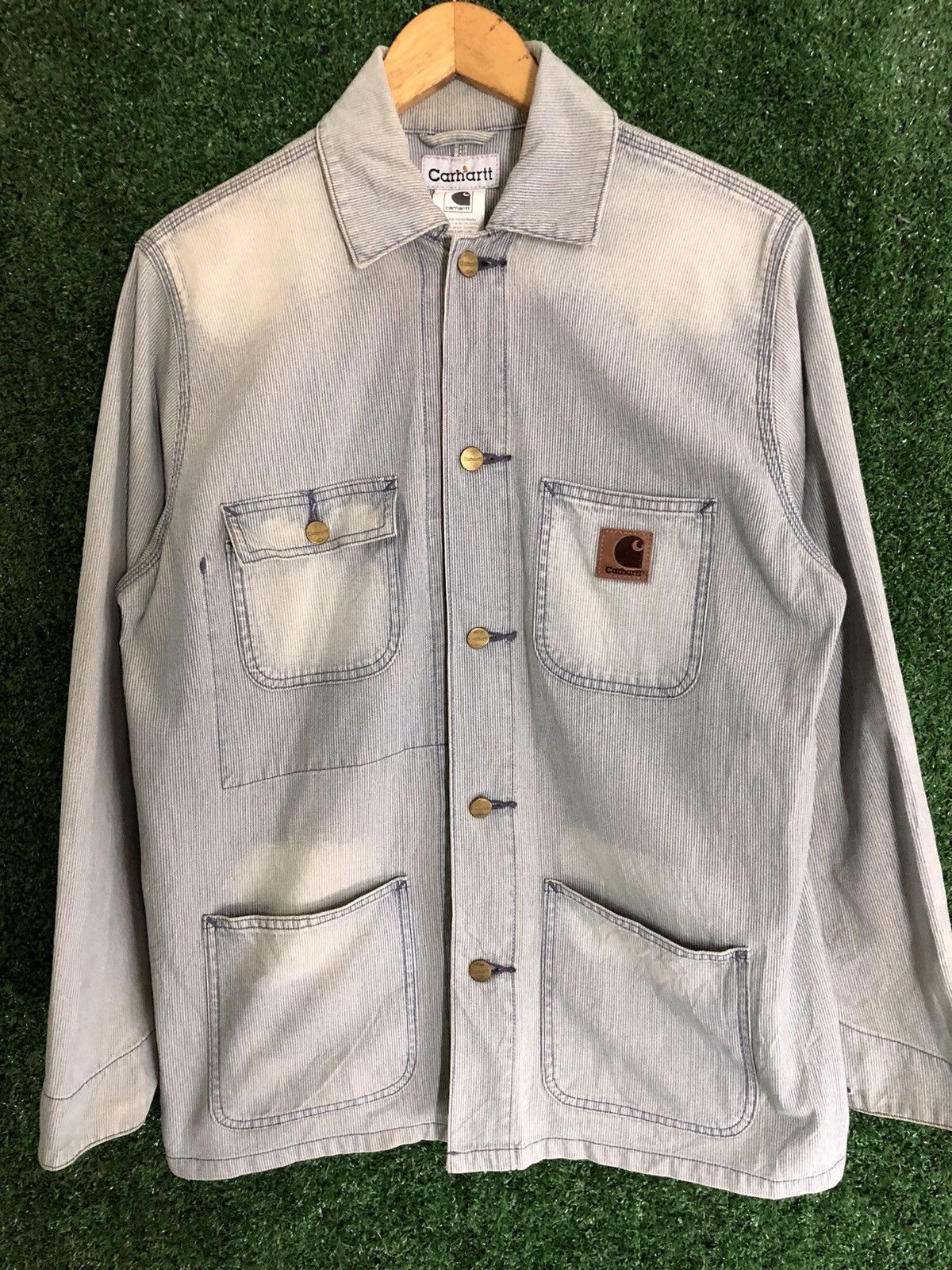 Carhartt × Carhartt Wip × Vintage 🔥VTG CARHATT HIKORY CHORE WORKER JACKET Size US M / EU 48-50 / 2 - 9 Thumbnail