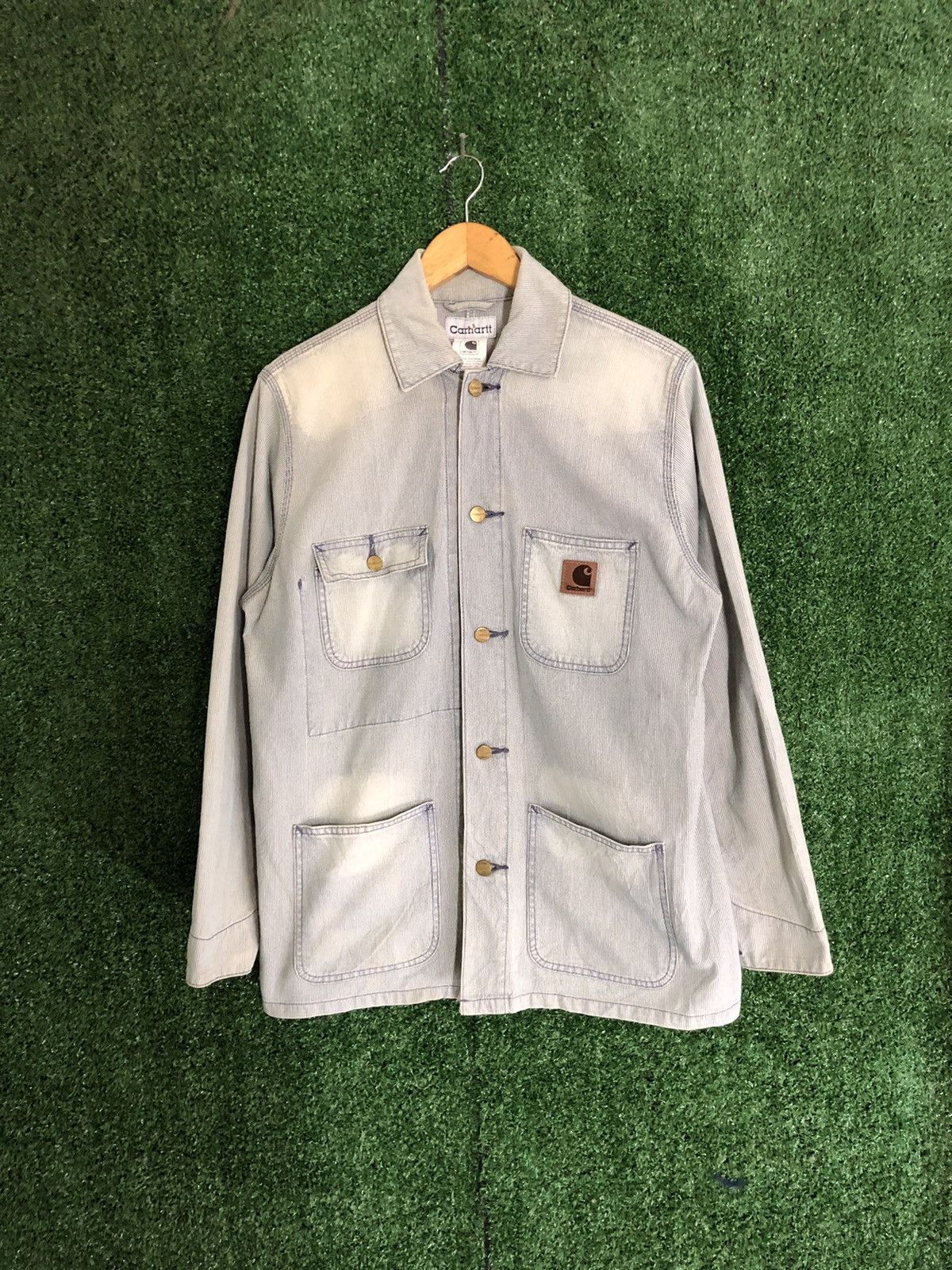 Carhartt × Carhartt Wip × Vintage 🔥VTG CARHATT HIKORY CHORE WORKER JACKET Size US M / EU 48-50 / 2 - 8 Thumbnail
