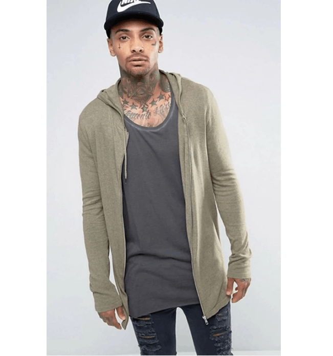 Asos Zip hoodie bomber jacket - not leather biker parka coat Size US XL / EU 56 / 4 - 1 Thumbnail