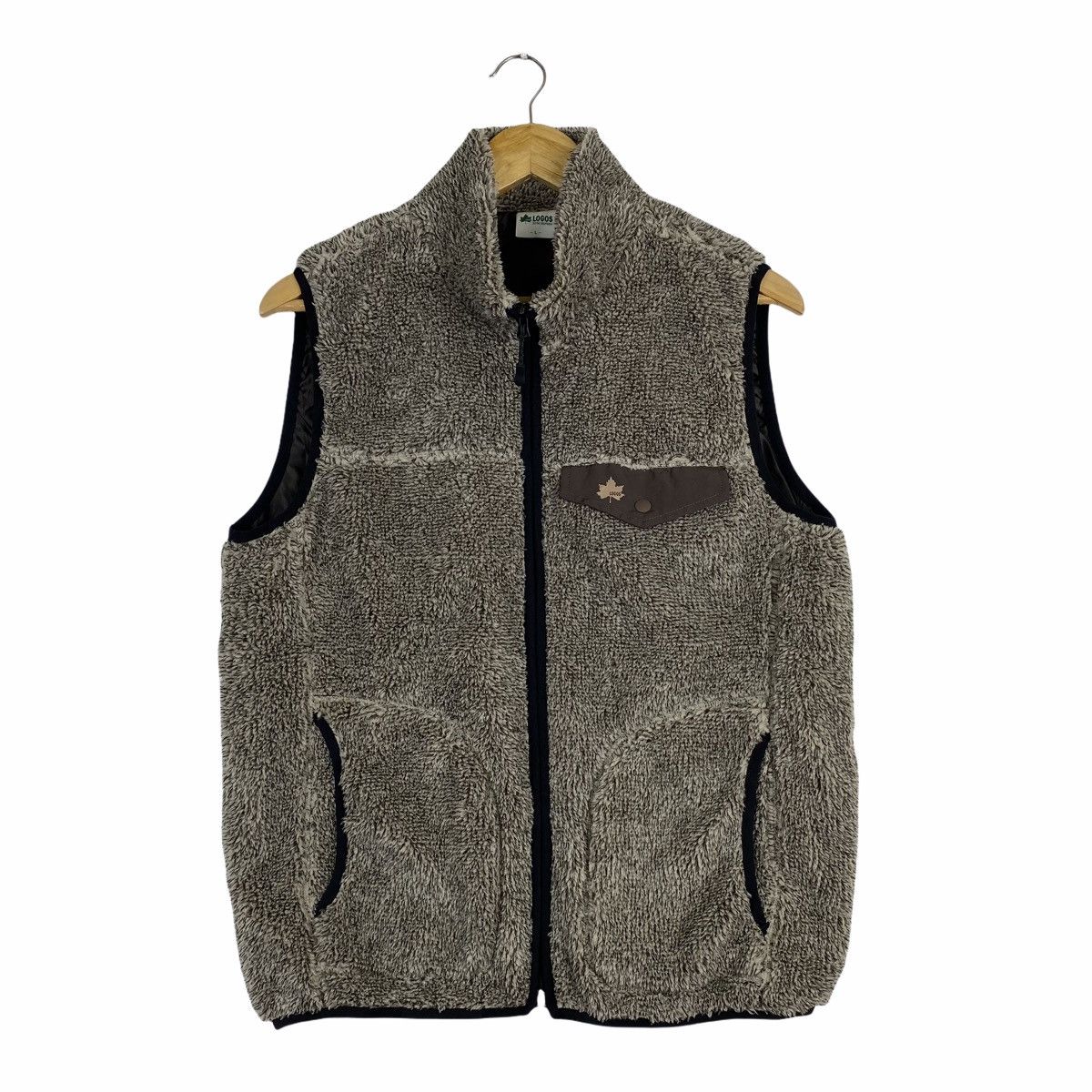 Vintage LOGOS Outdoor Fleece Zipper Vest Jacket Sleeveless