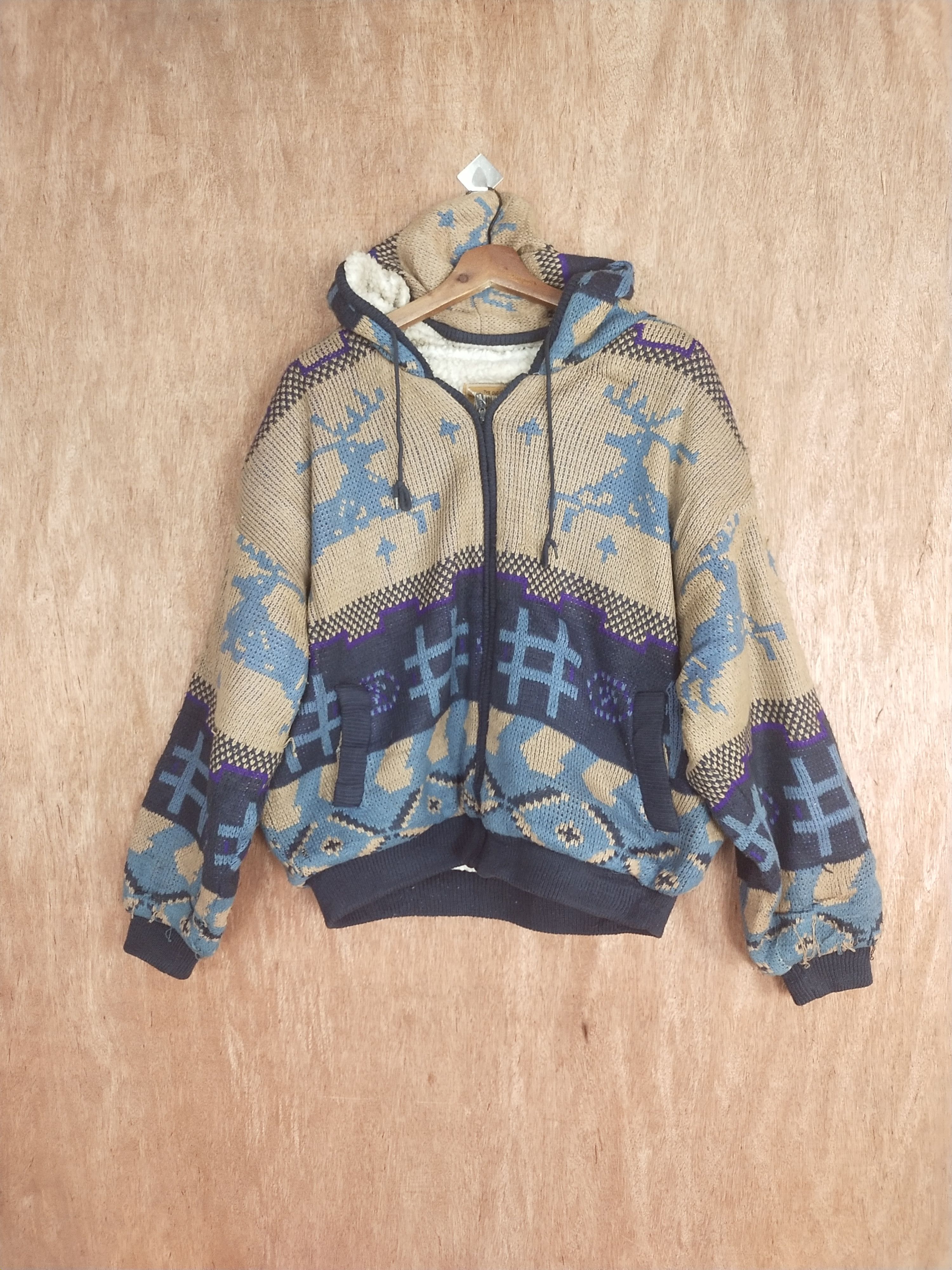 Vintage The Old Spirit Ambitious art winter sweater knitwear #S012 Size US L / EU 52-54 / 3 - 1 Thumbnail