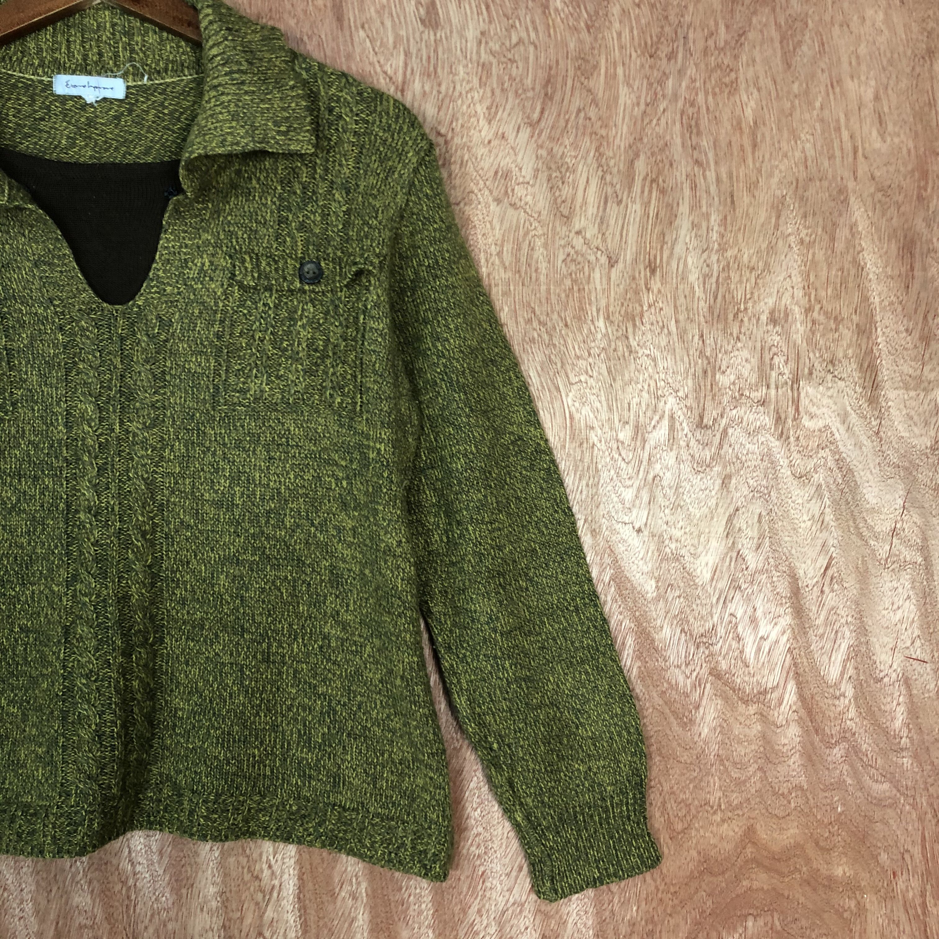 Homespun Knitwear × Japanese Brand × Vintage Ettero Improve Green Knitwear #6136 Size US S / EU 44-46 / 1 - 5 Thumbnail