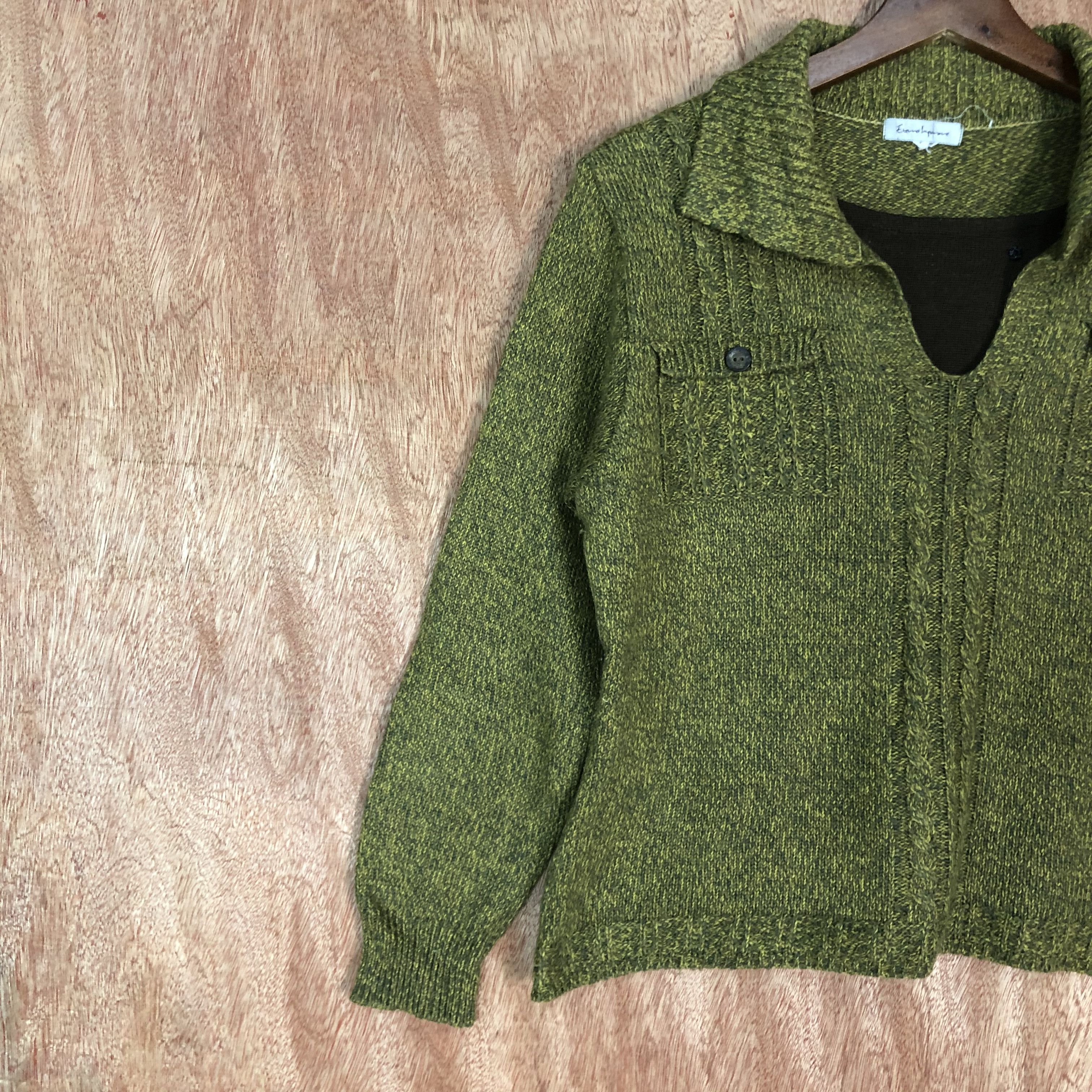 Homespun Knitwear × Japanese Brand × Vintage Ettero Improve Green Knitwear #6136 Size US S / EU 44-46 / 1 - 7 Thumbnail