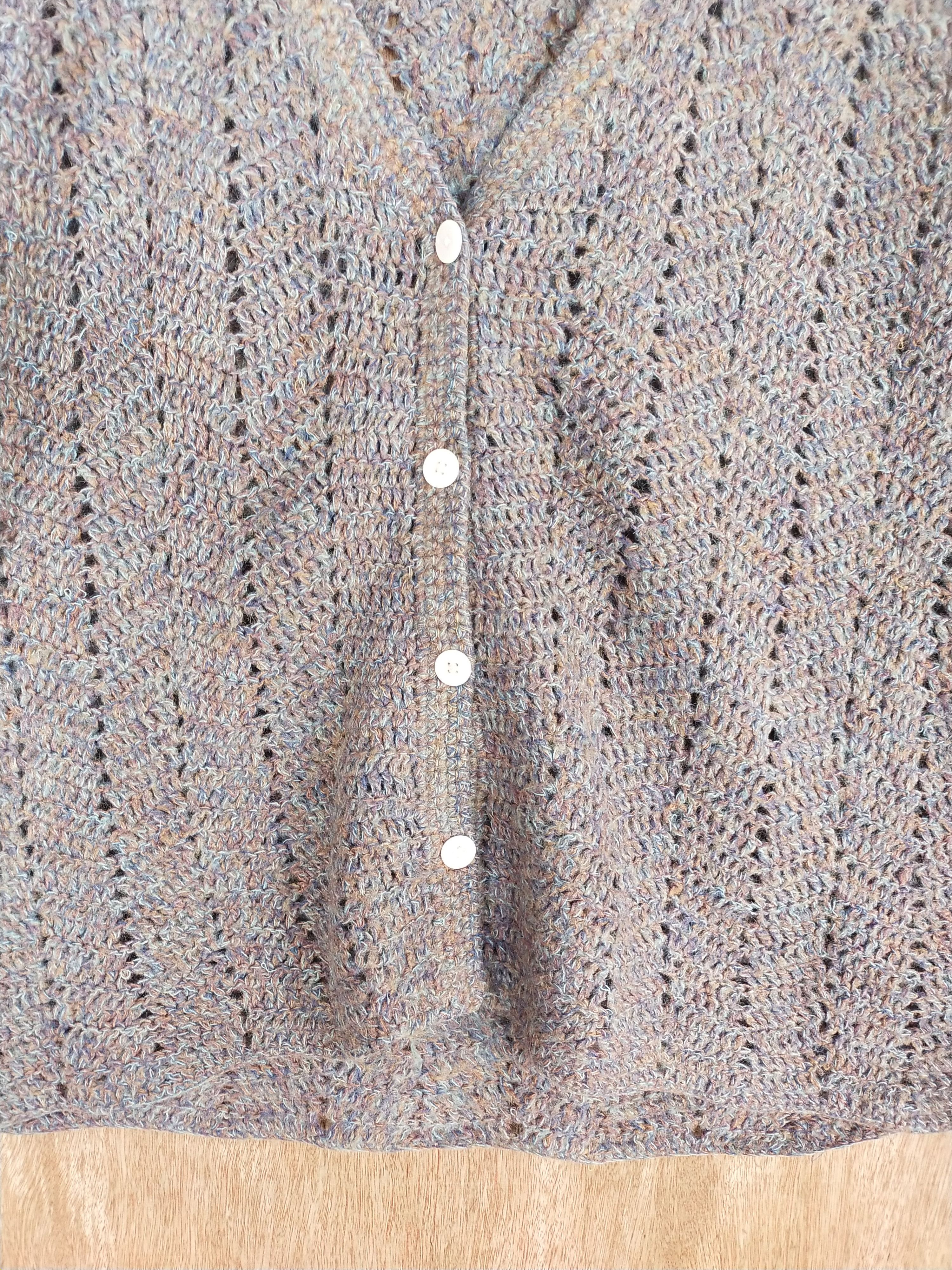 Homespun Knitwear Brown sleeveless knitwear crochet vintage japan #S092 Size US L / EU 52-54 / 3 - 5 Thumbnail