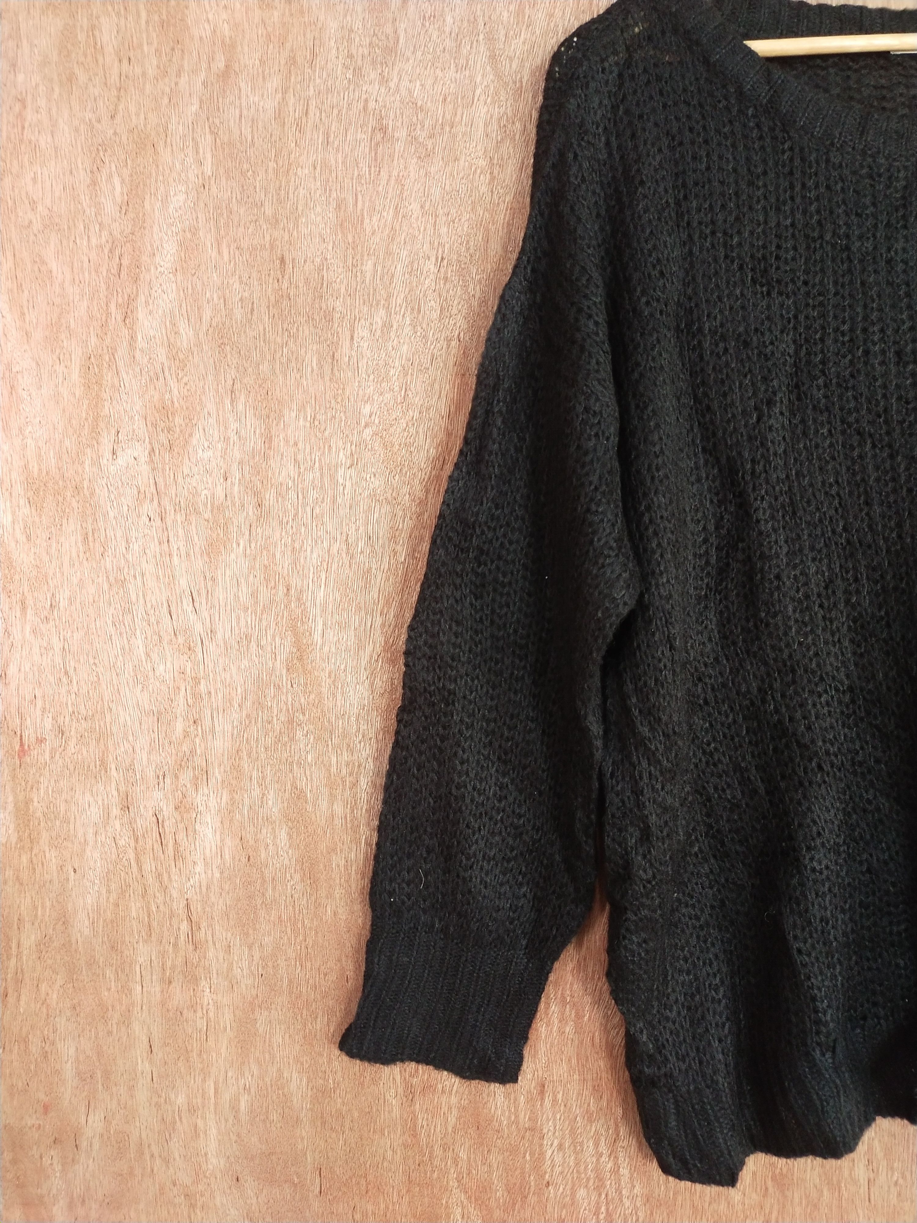 Vintage GU japan vintage black knitwear #S175 Size US XL / EU 56 / 4 - 4 Thumbnail