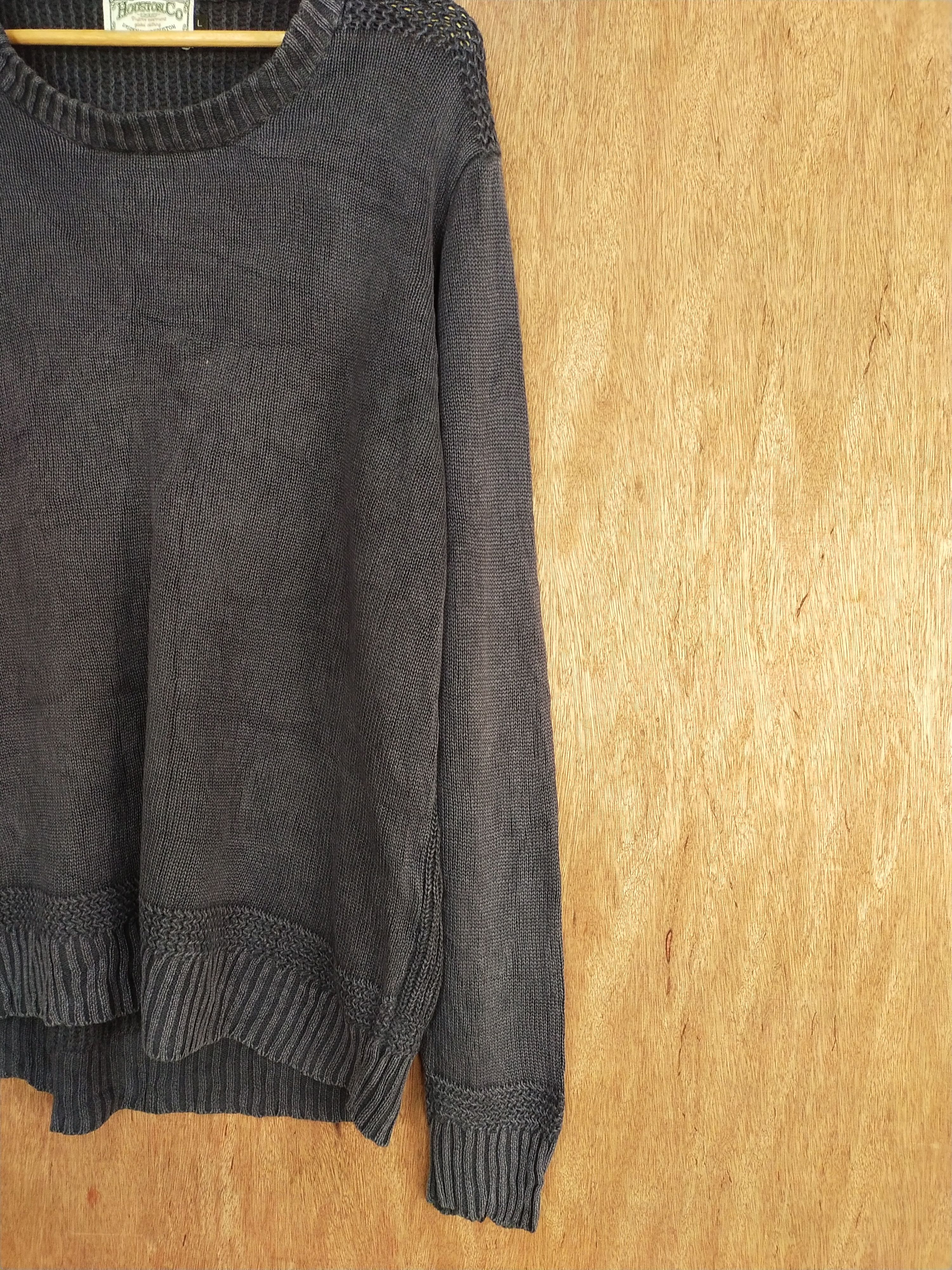 Vintage Unionmade-Houston.Co black sweatshirts knitwear #S183 Size US L / EU 52-54 / 3 - 3 Thumbnail