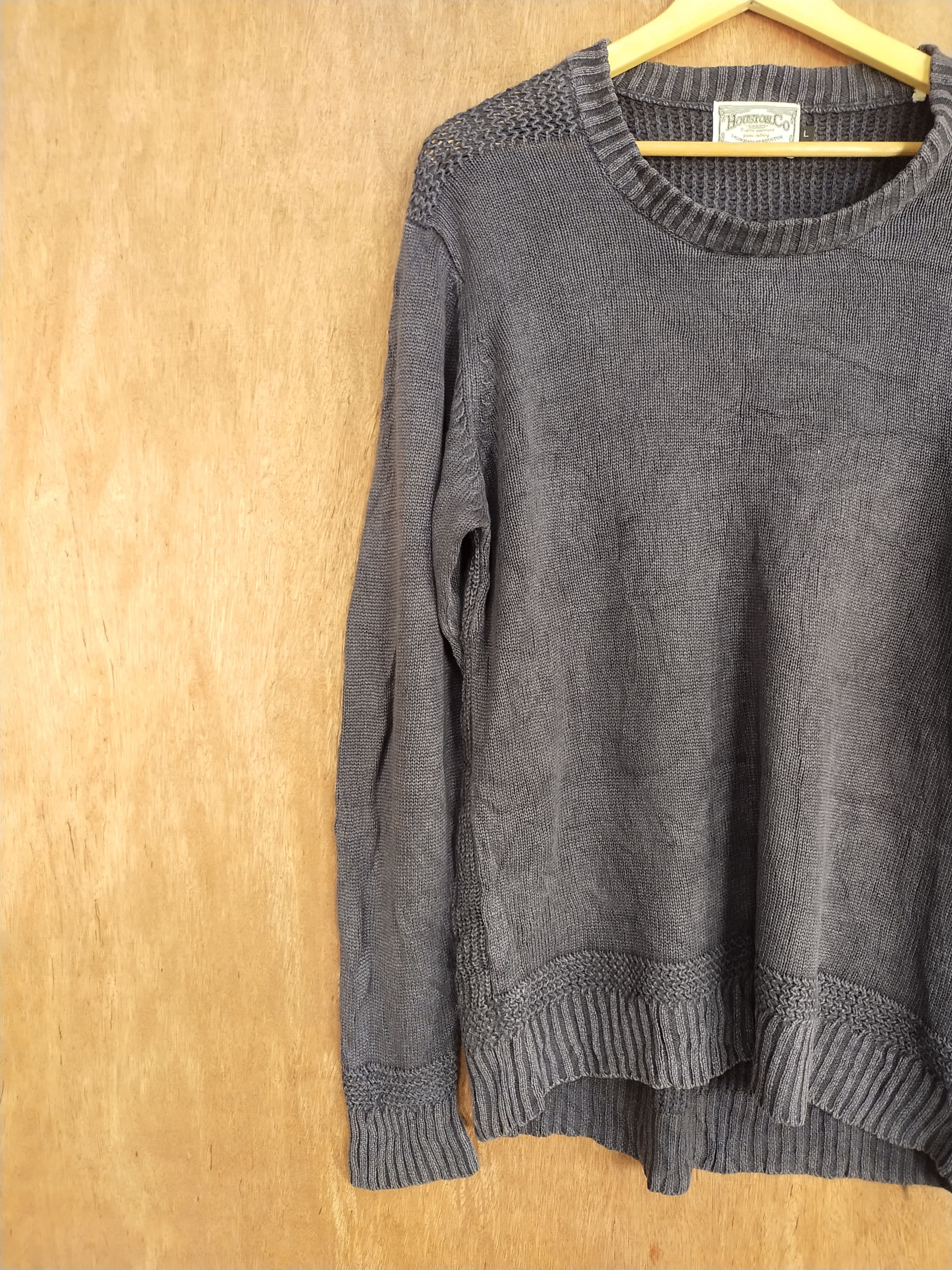 Vintage Unionmade-Houston.Co black sweatshirts knitwear #S183 Size US L / EU 52-54 / 3 - 4 Thumbnail