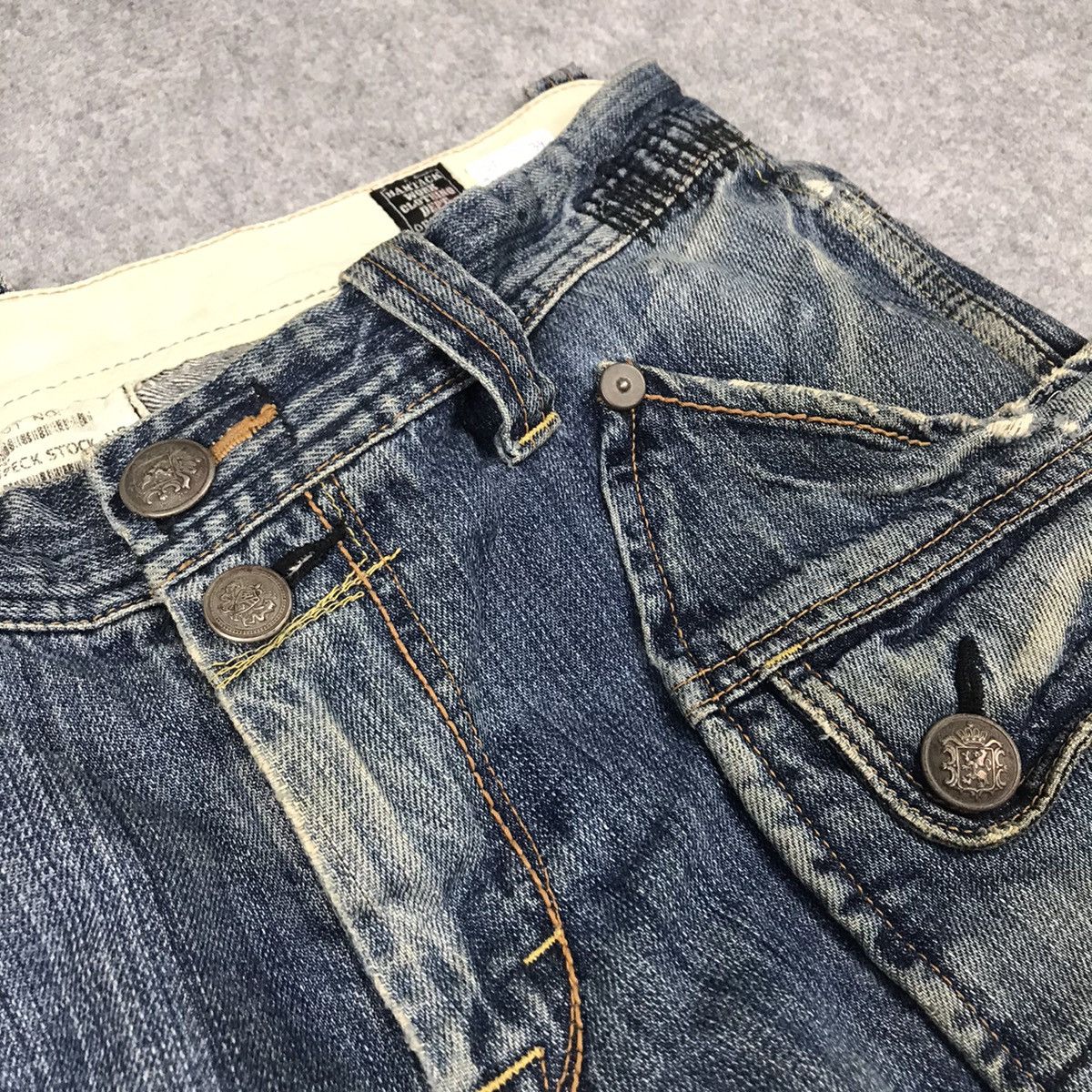 Japanese Brand FLARED DENIM BARTACK DISTRESSED JEANS PANTS 126 Size US 32 / EU 48 - 9 Thumbnail