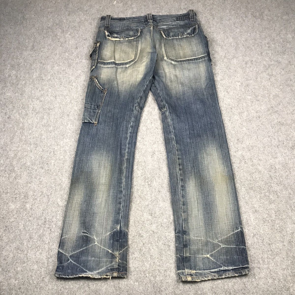 Japanese Brand FLARED DENIM BARTACK DISTRESSED JEANS PANTS 126 Size US 32 / EU 48 - 10 Thumbnail