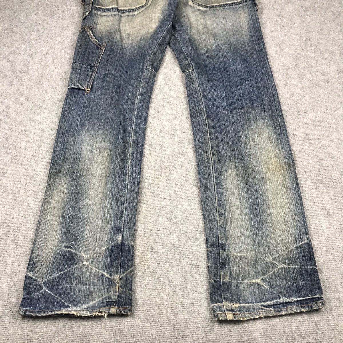 Japanese Brand FLARED DENIM BARTACK DISTRESSED JEANS PANTS 126 Size US 32 / EU 48 - 11 Thumbnail