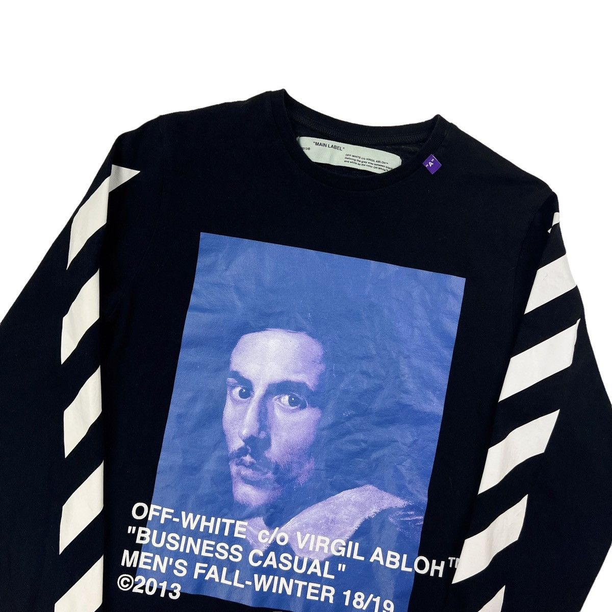 image of Off White Off-White Bernini Long Sleeve T Shirt in Black, Men's (Size XS)