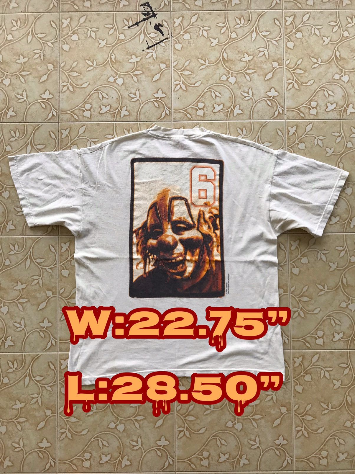 image of Band Tees x Made In USA 2000 Slipknot Clown Shawn Crahan 00S VTG Screen Stars Shirt in Cream/White 